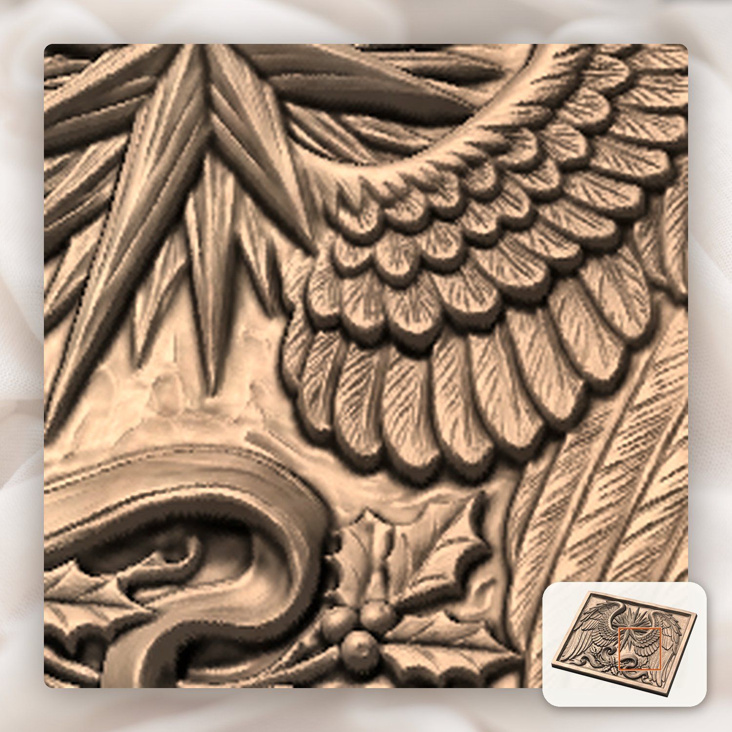 Christmas Angel Wings Star CNC Relief STL bas-relief STL — view 9