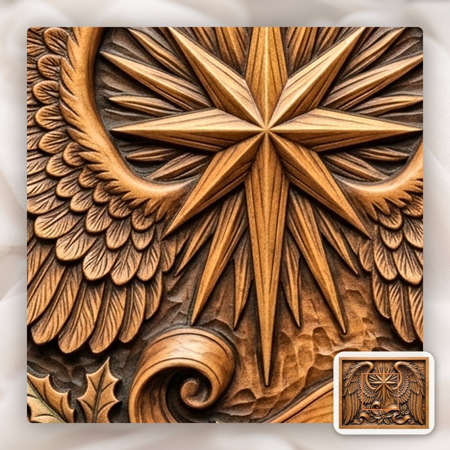 Christmas Angel Wings Star CNC Relief STL bas-relief STL — view 10