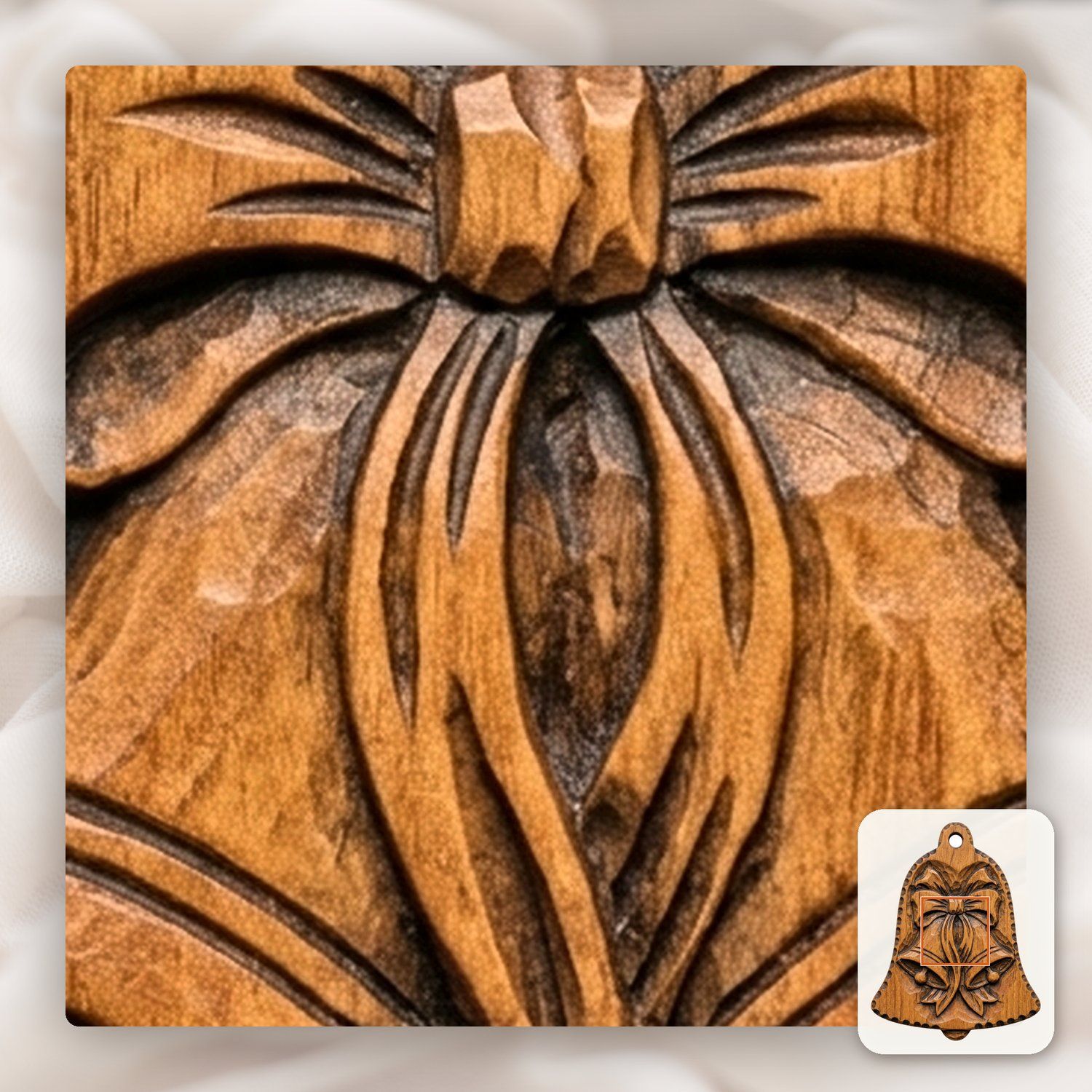 Christmas Bells Ornament CNC Relief STL bas-relief STL — view 11