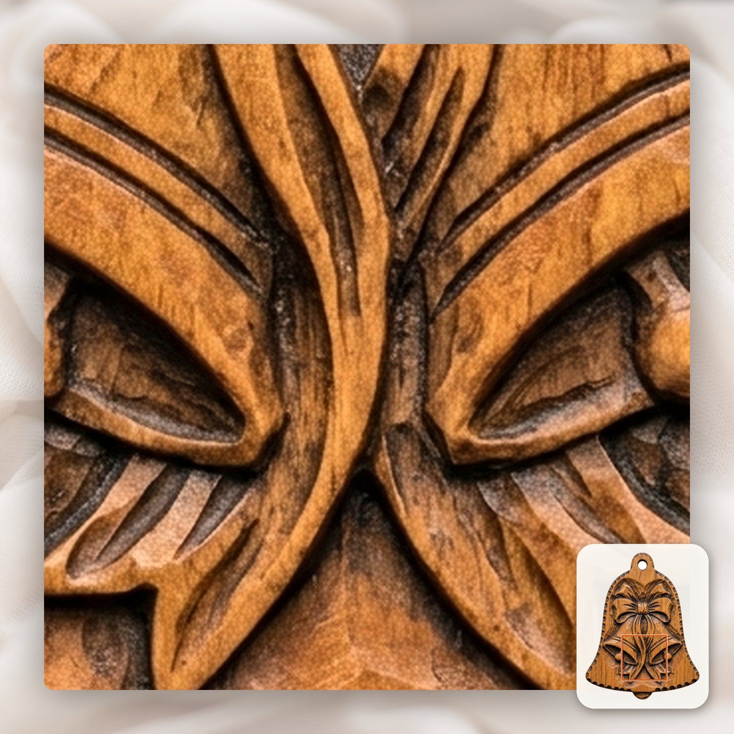 Christmas Bells Ornament CNC Relief STL bas-relief STL — view 12