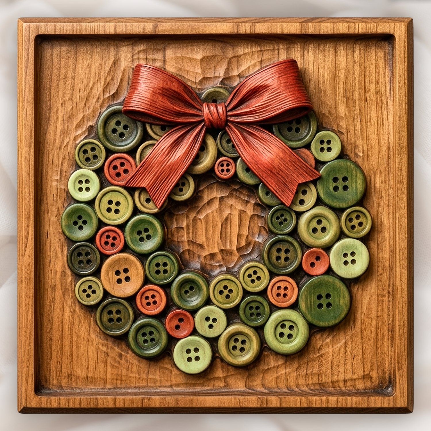 Christmas Button Wreath CNC Relief STL bas-relief STL design
