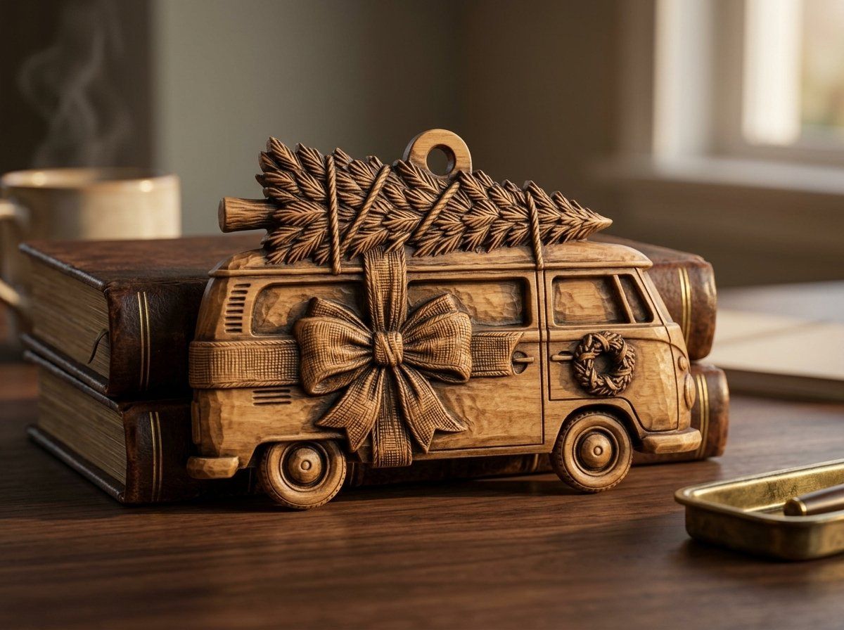 Christmas Camper Van Ornament CNC Relief STL bas-relief STL — view 13