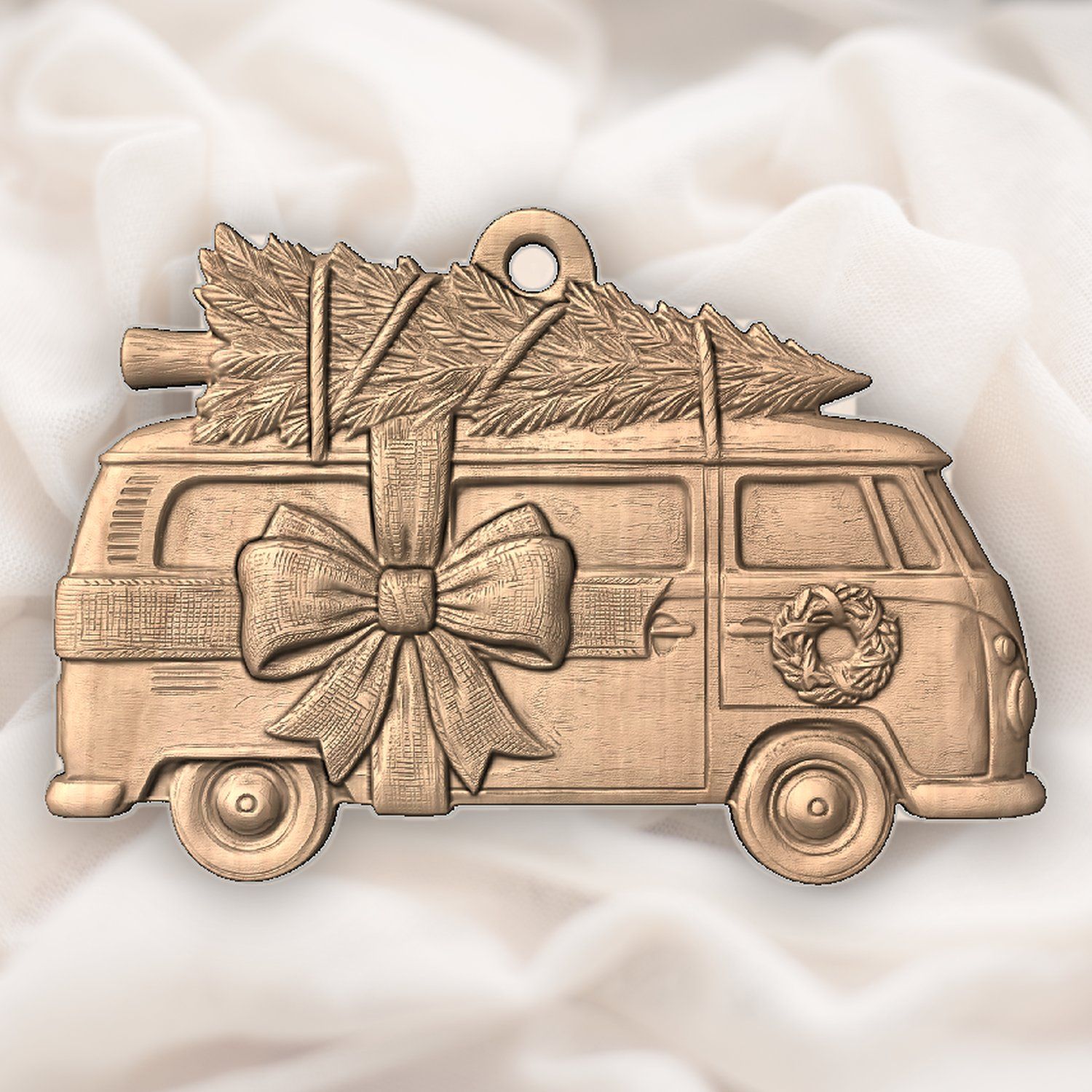 Christmas Camper Van Ornament CNC Relief STL bas-relief STL — view 5