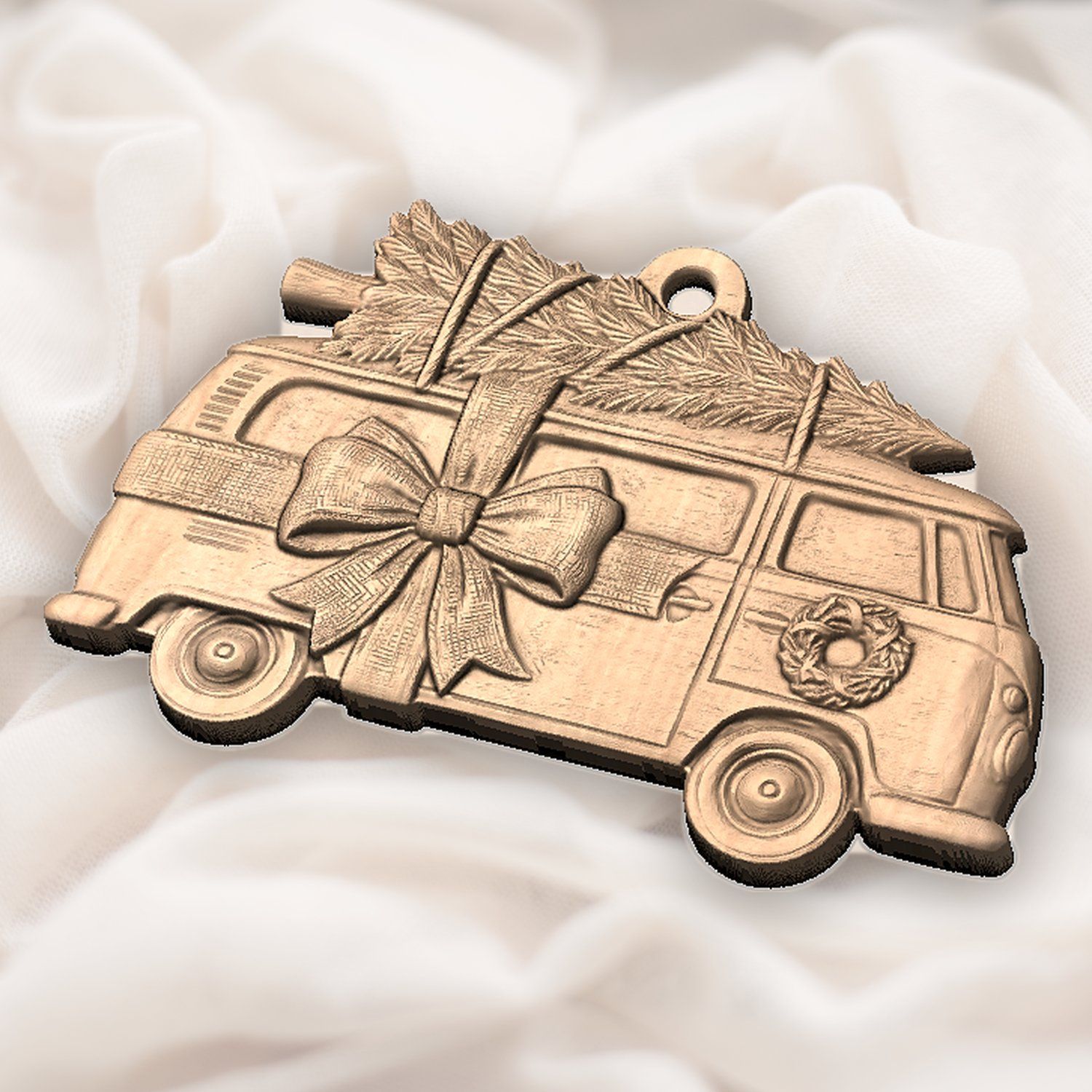 Christmas Camper Van Ornament CNC Relief STL bas-relief STL — view 6