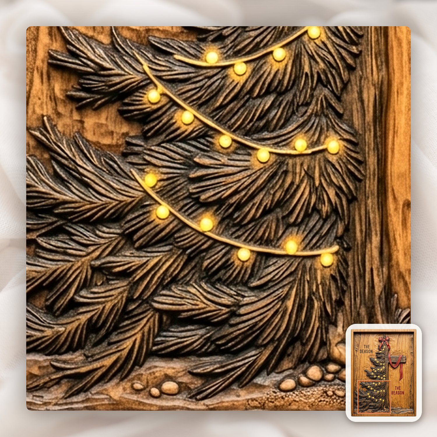 Christmas Cross and Tree Religious CNC Relief STL bas-relief STL — view 12
