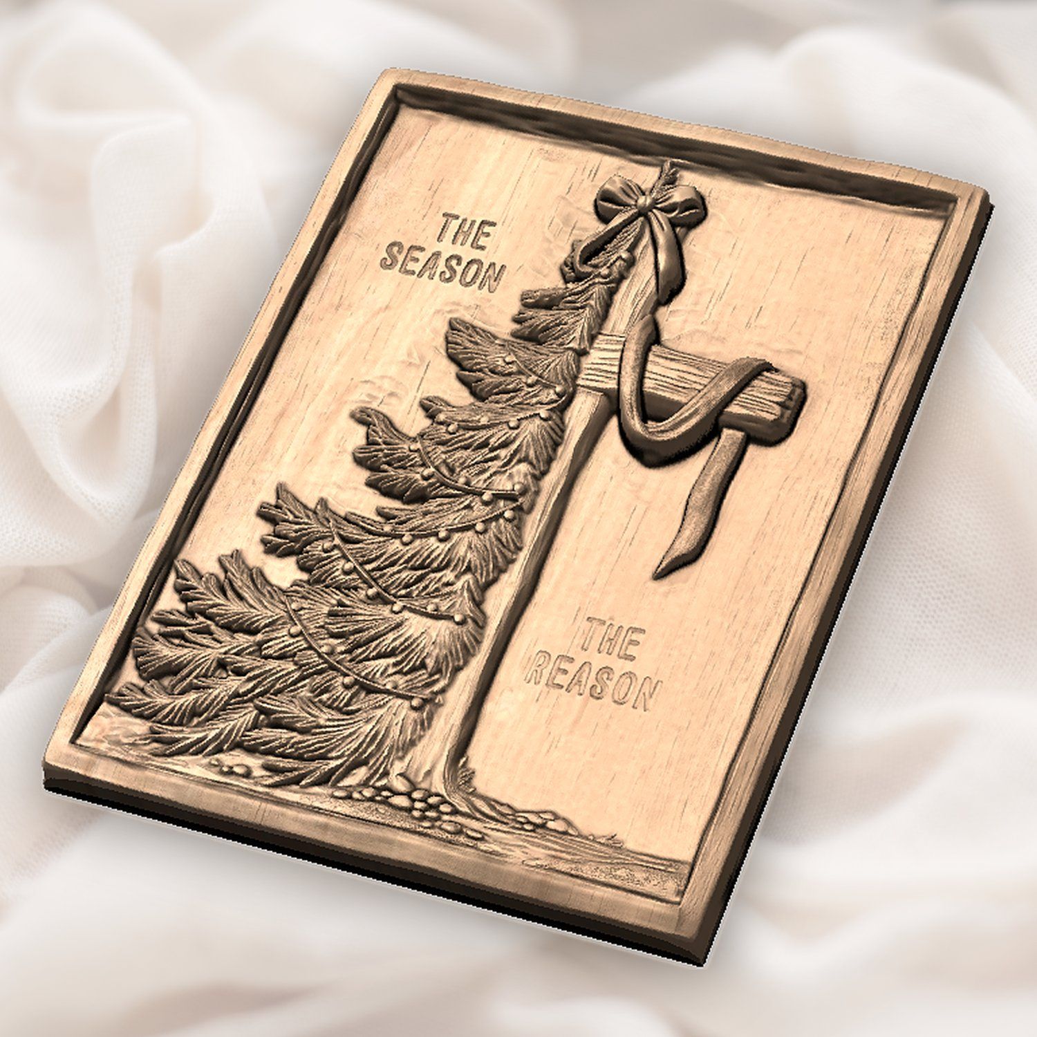 Christmas Cross and Tree Religious CNC Relief STL bas-relief STL — view 6