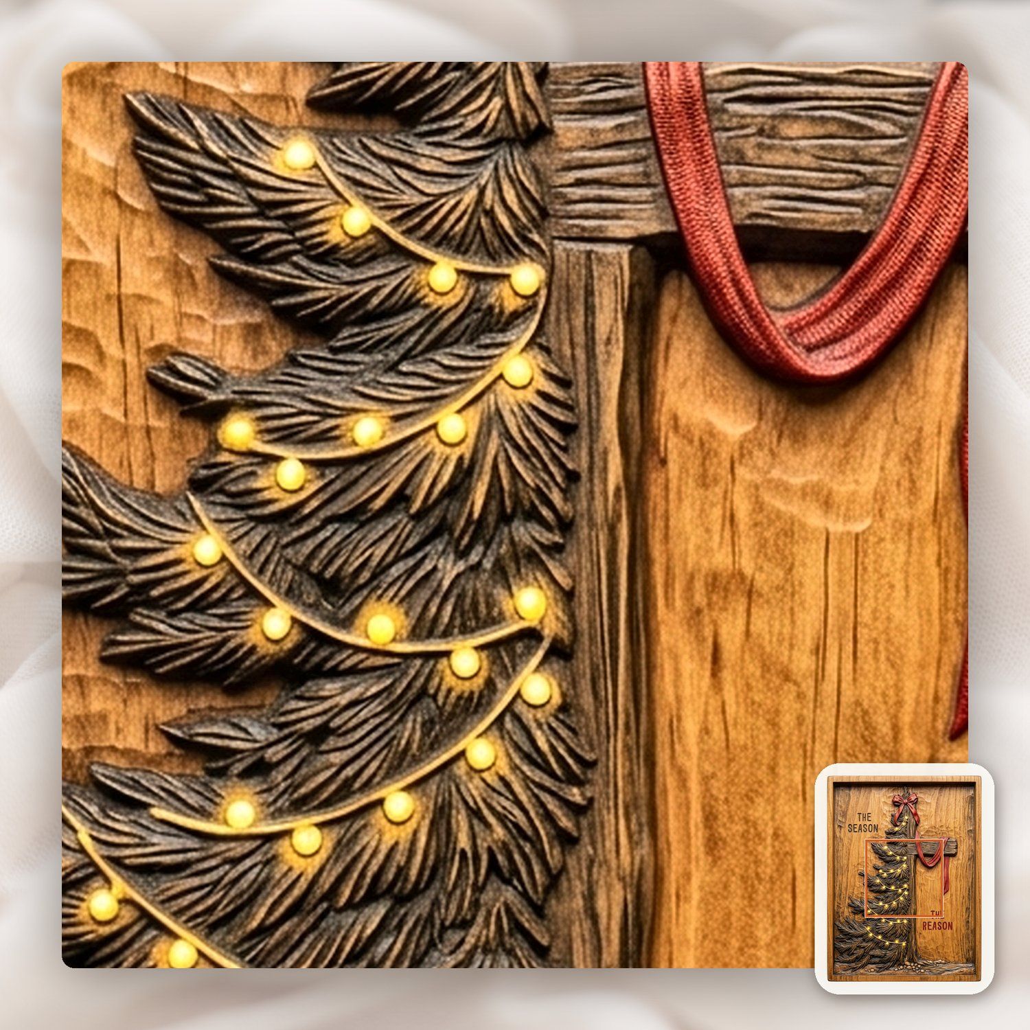 Christmas Cross and Tree Religious CNC Relief STL bas-relief STL — view 11