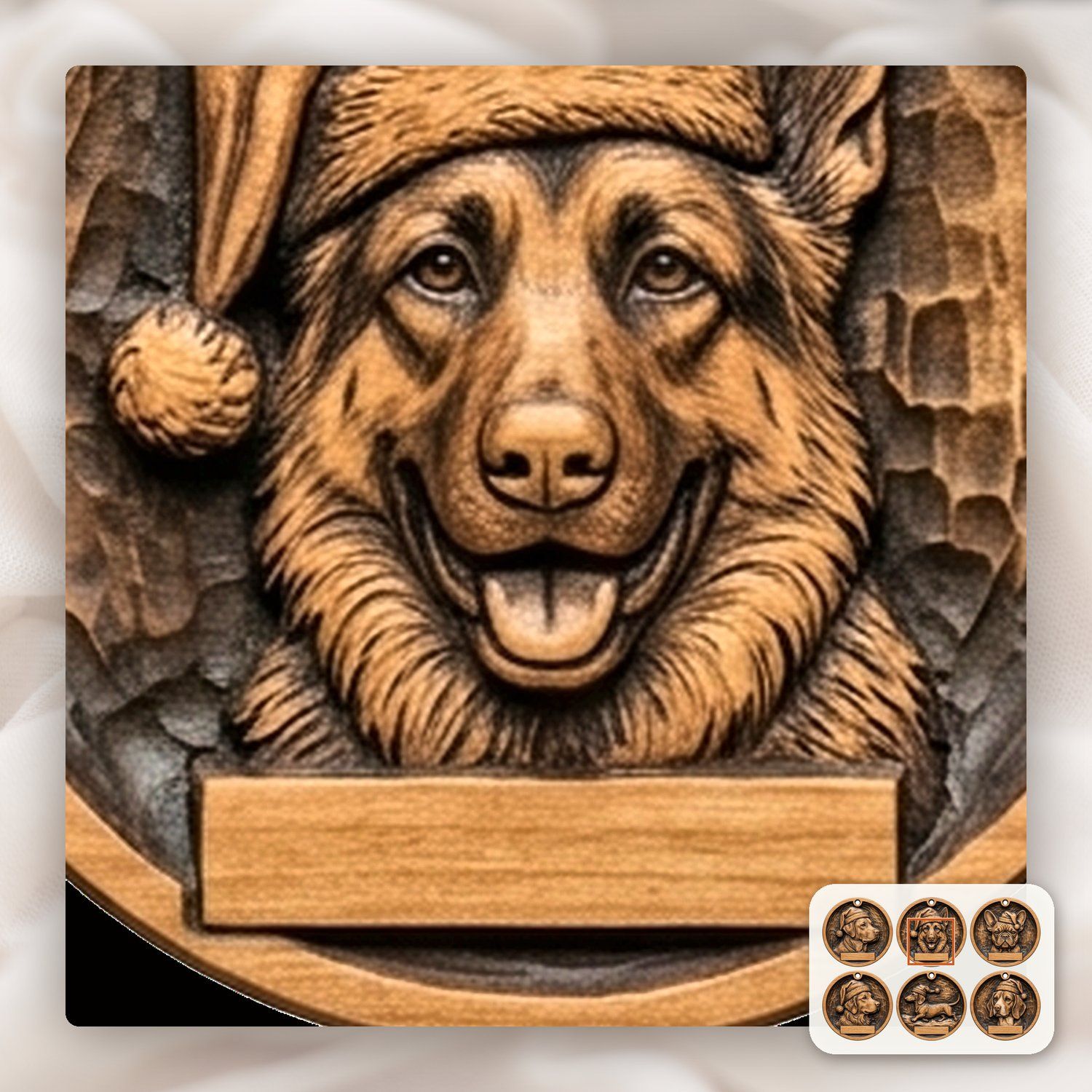 Christmas Dog Breed Ornament Set CNC Relief STL bas-relief STL — view 11