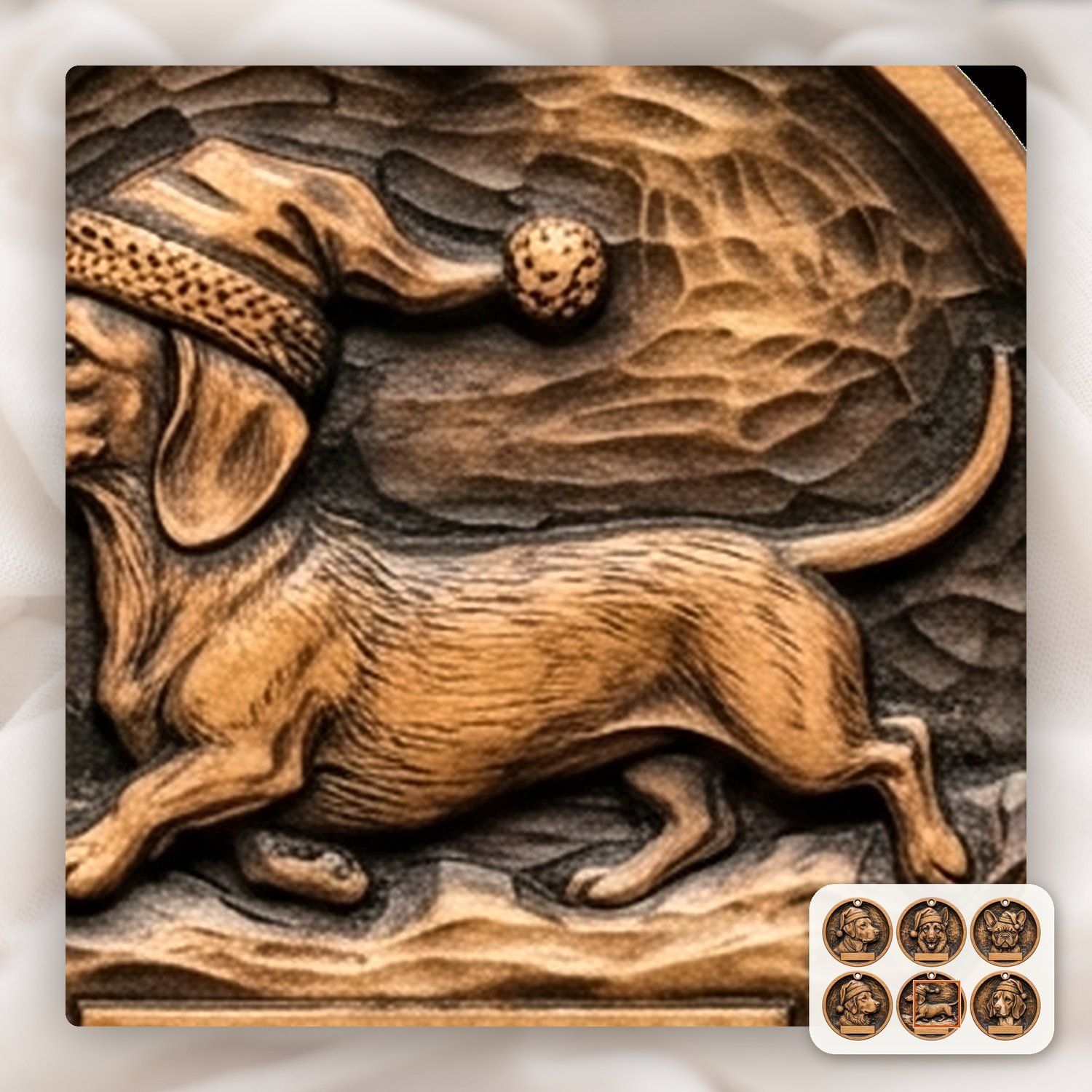 Christmas Dog Breed Ornament Set CNC Relief STL bas-relief STL — view 12