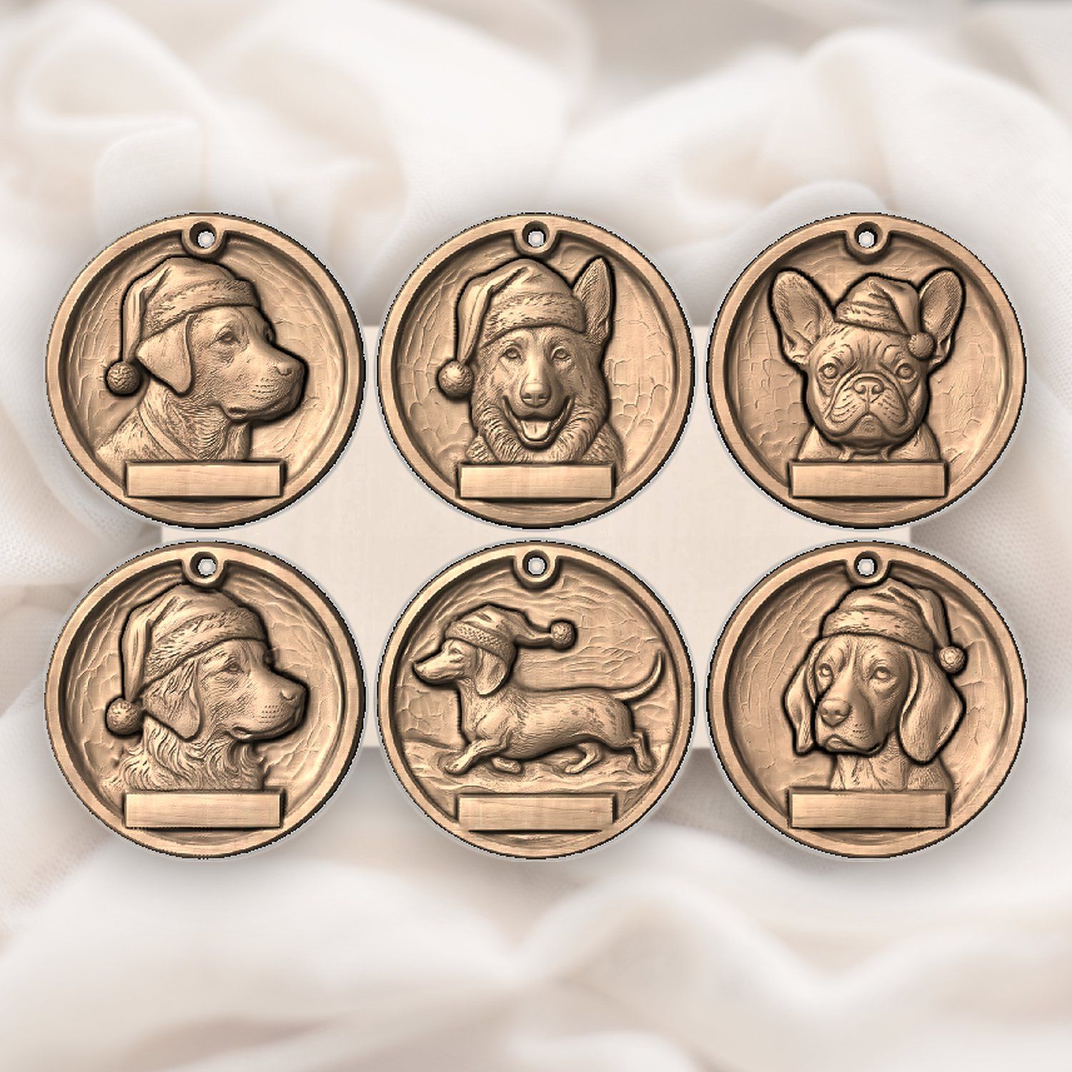 Christmas Dog Breed Ornament Set CNC Relief STL bas-relief STL — view 5