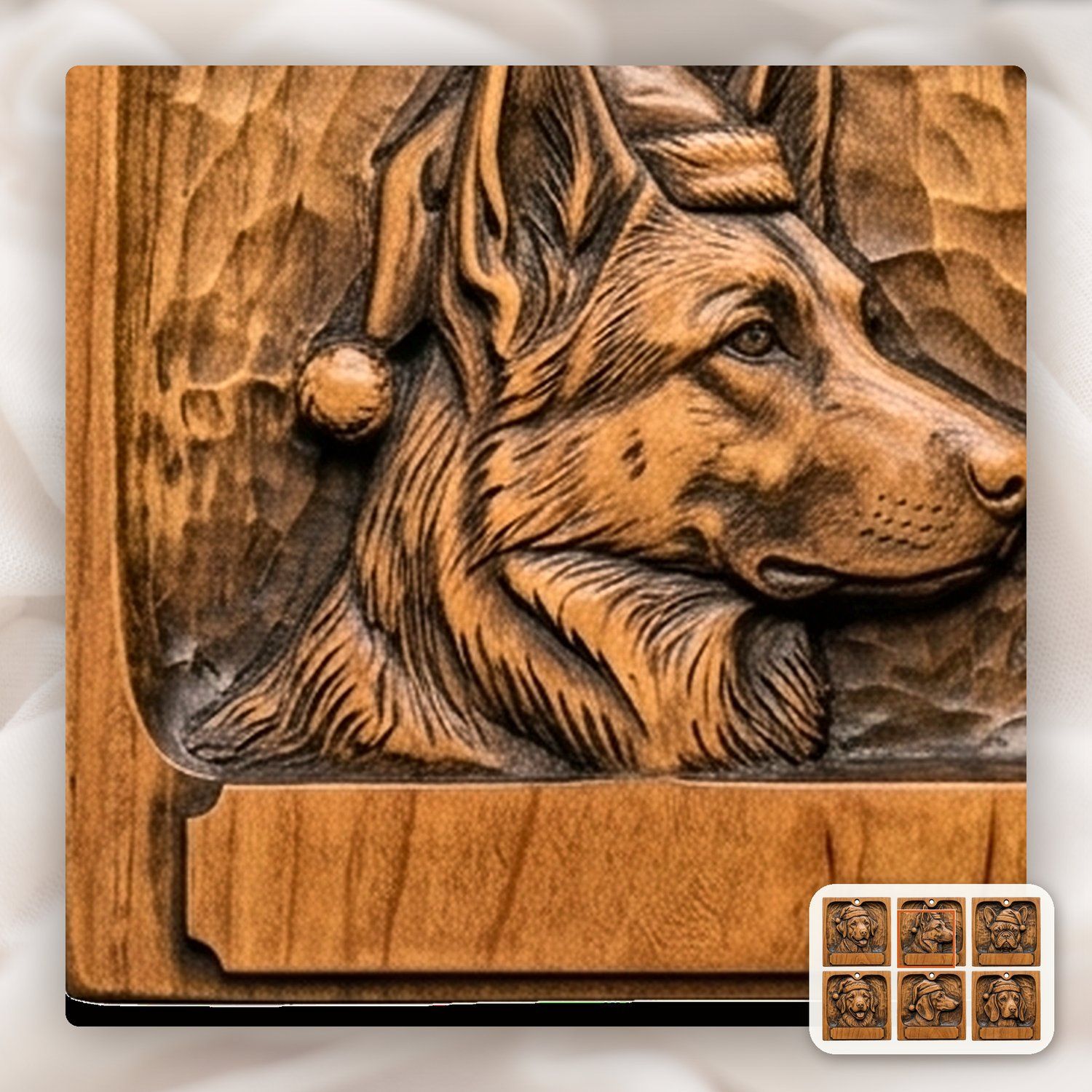 Christmas Tree Dog Ornaments CNC Relief STL bas-relief STL — view 11