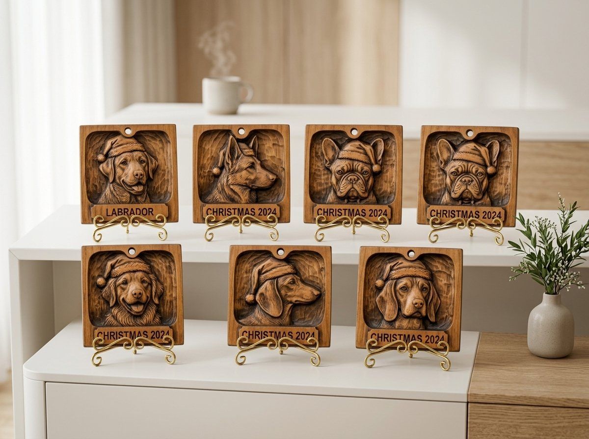 Christmas Tree Dog Ornaments CNC Relief STL bas-relief STL — view 13