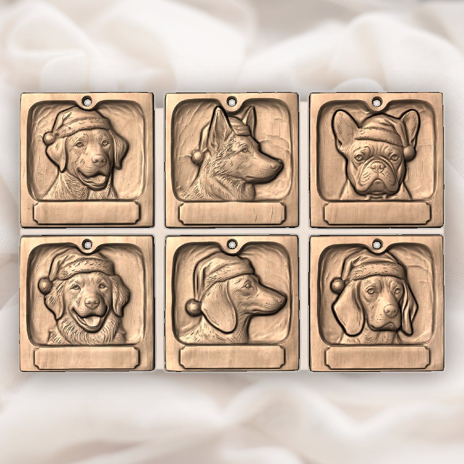 Christmas Tree Dog Ornaments CNC Relief STL bas-relief STL — view 4