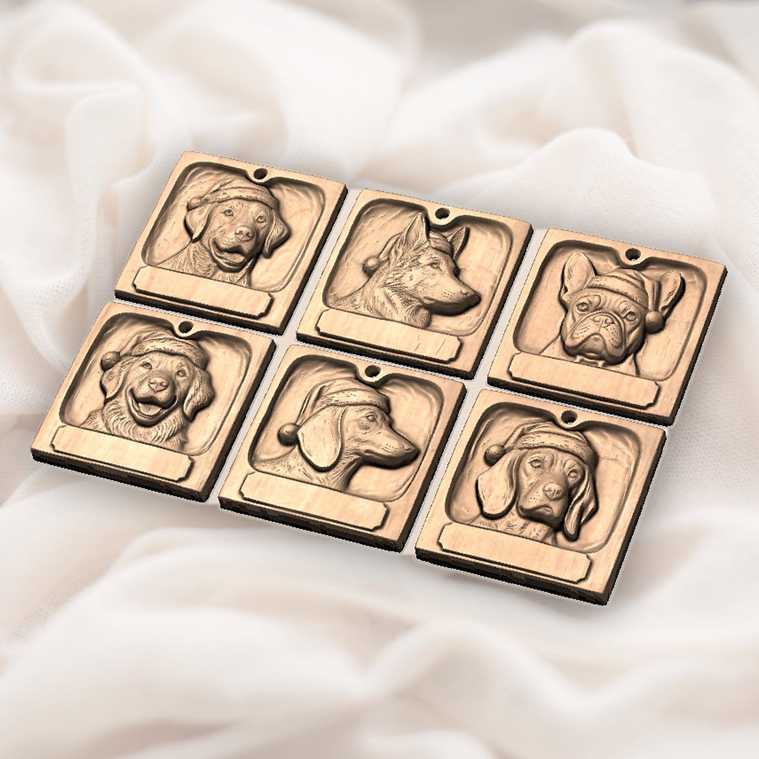 Christmas Tree Dog Ornaments CNC Relief STL bas-relief STL — view 5