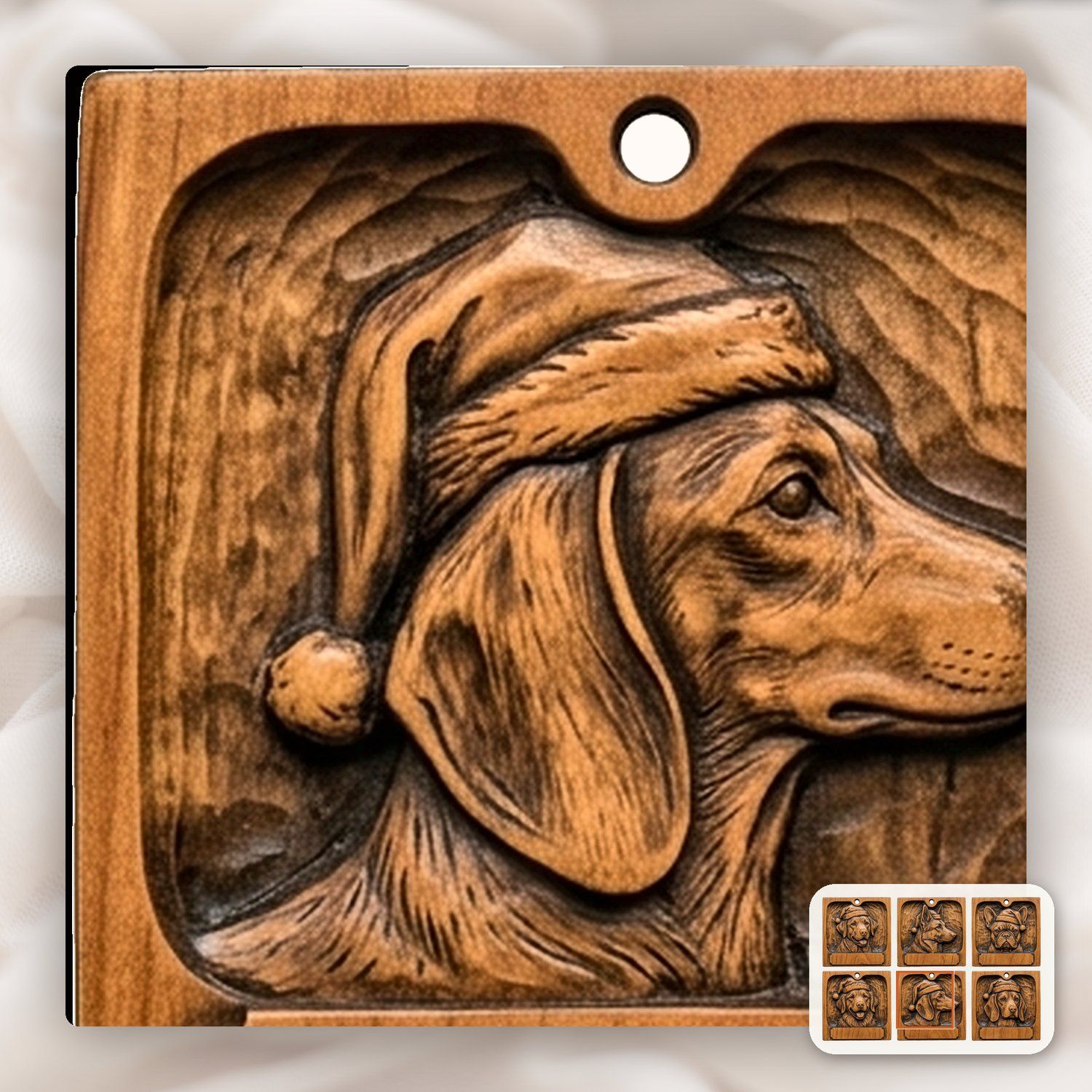 Christmas Tree Dog Ornaments CNC Relief STL bas-relief STL — view 10