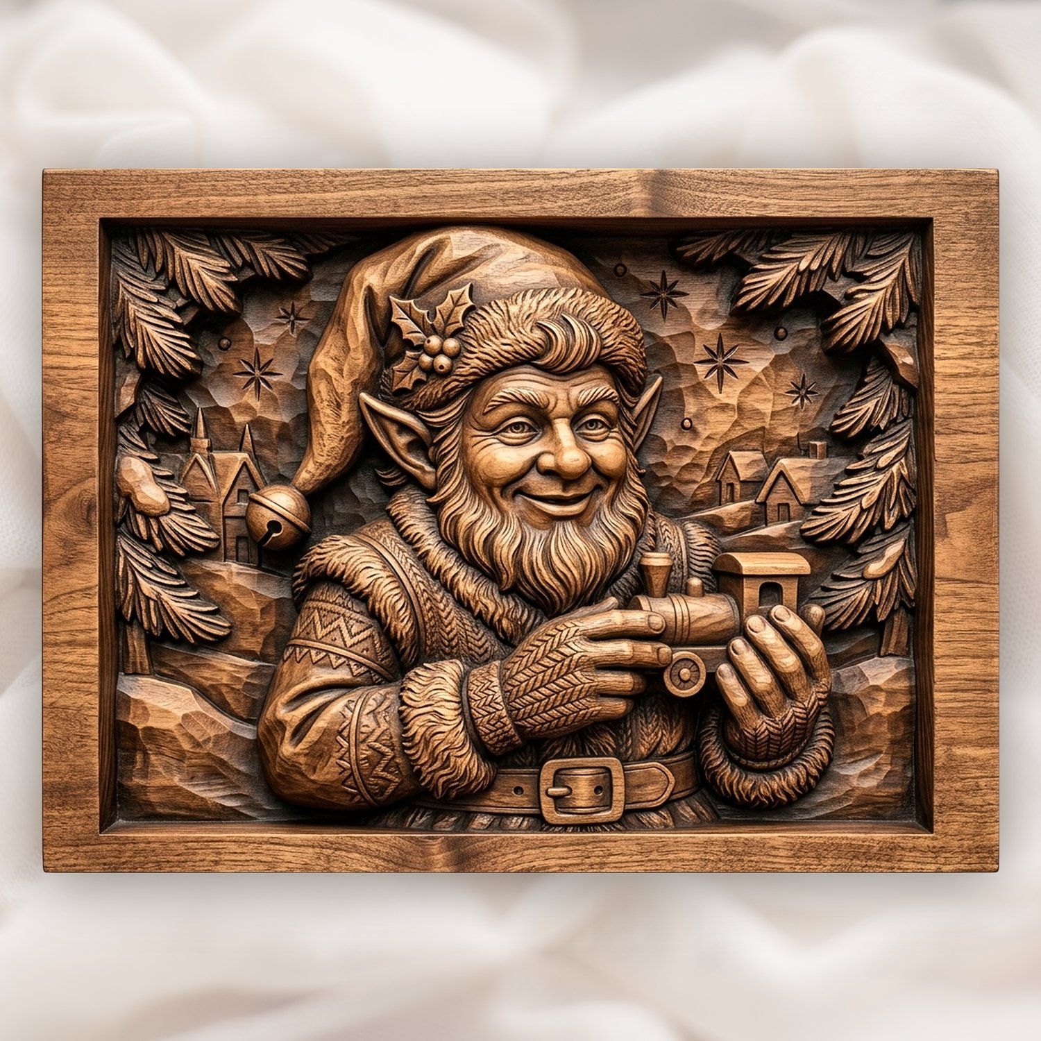 Christmas Elf Toymaker CNC Relief STL bas-relief STL design