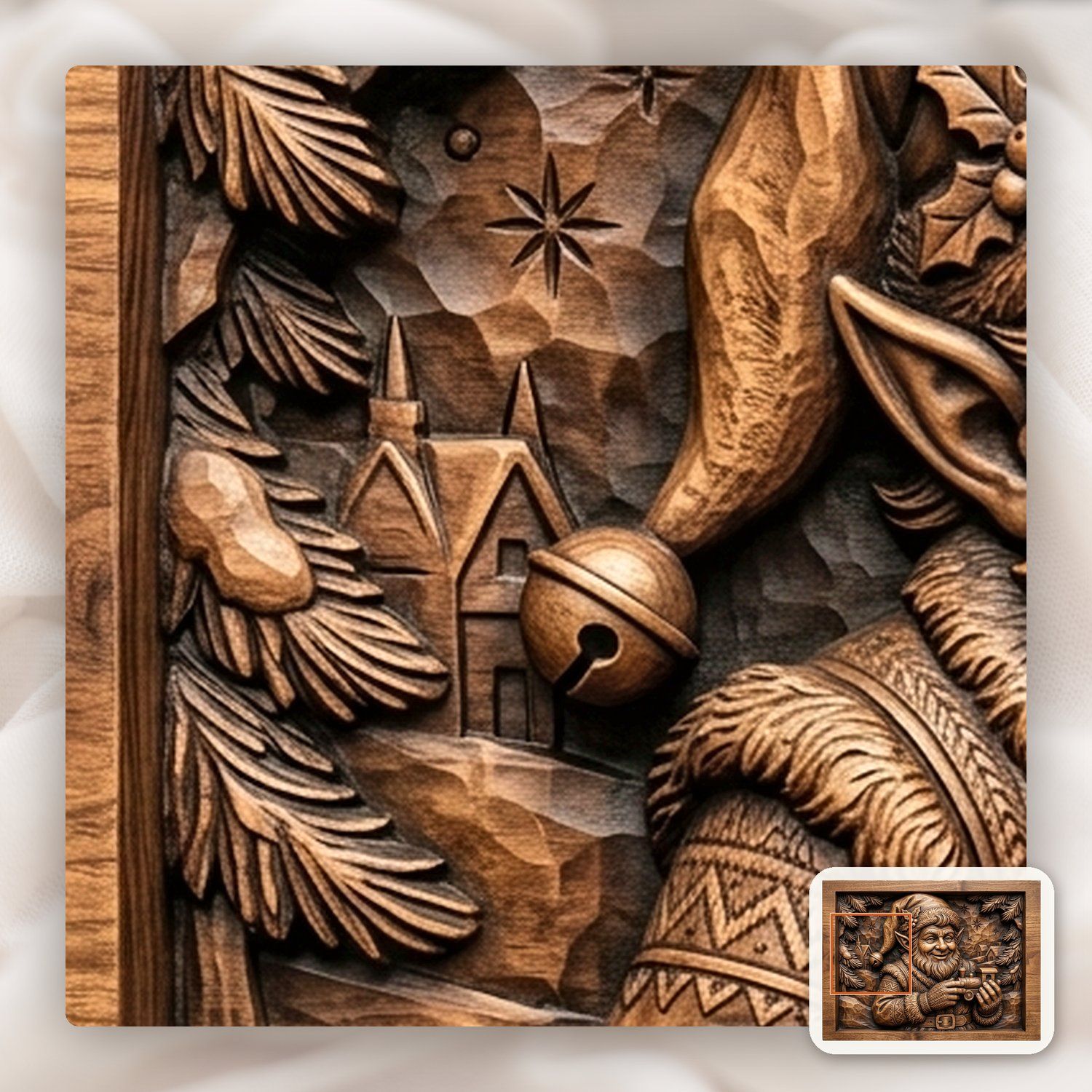 Christmas Elf Toymaker CNC Relief STL bas-relief STL — view 12