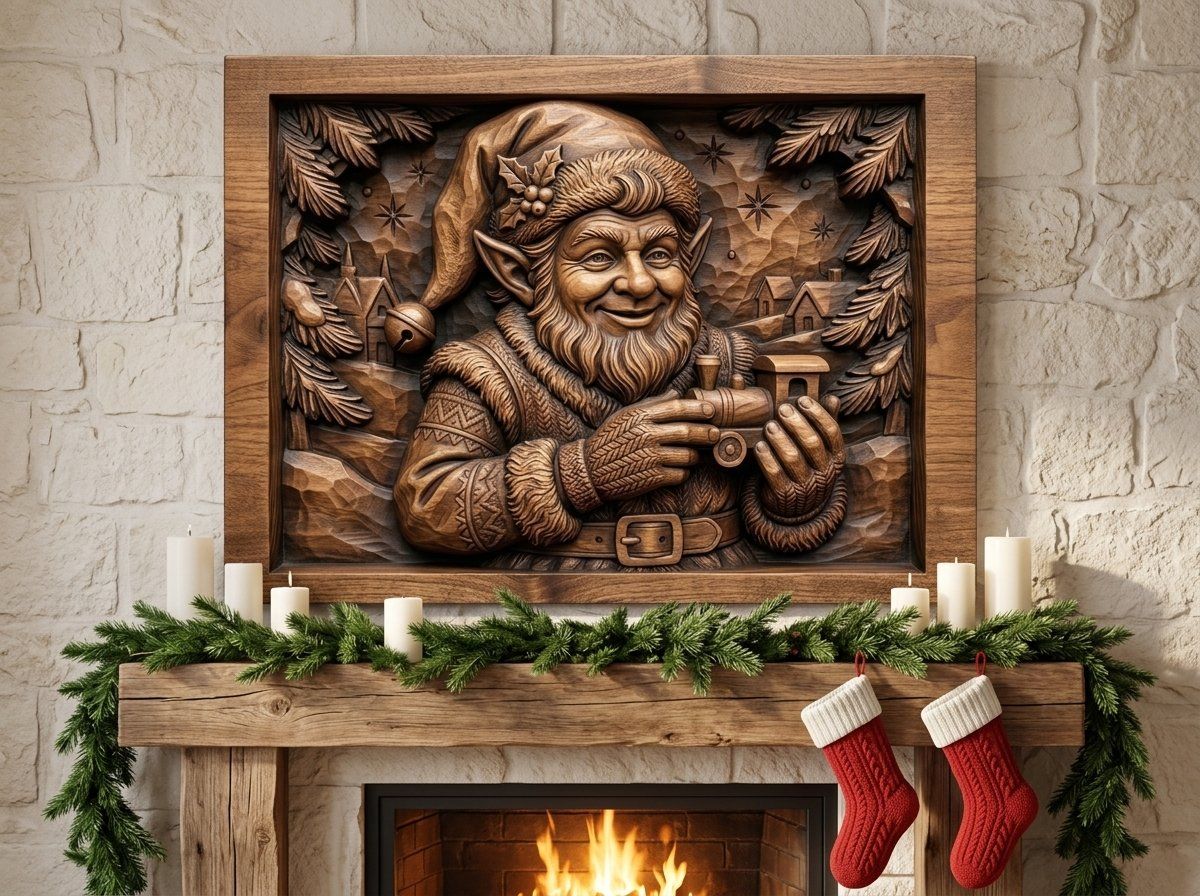 Christmas Elf Toymaker CNC Relief STL bas-relief STL — view 13