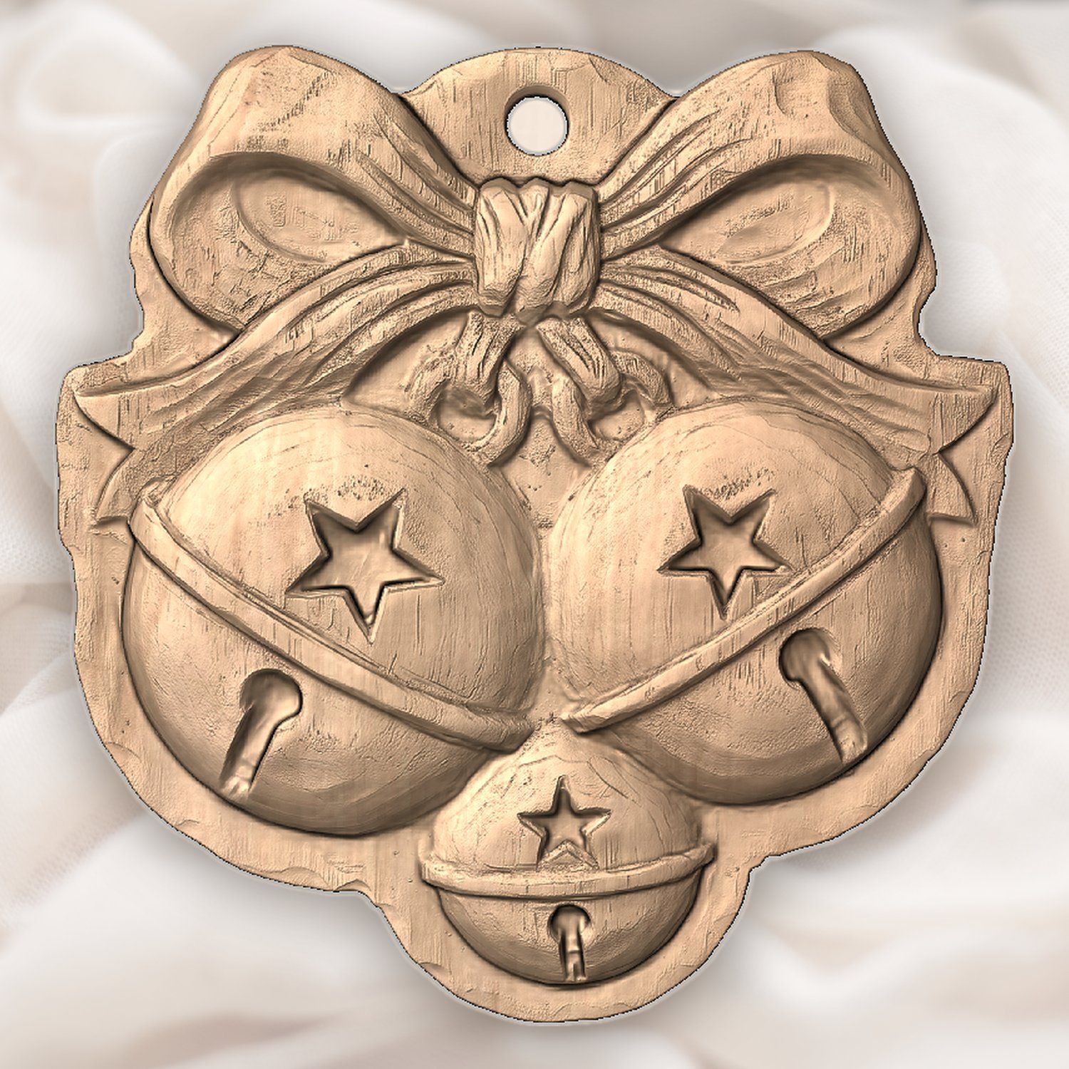 Christmas Jingle Bells Ornament CNC Relief STL bas-relief STL — view 5