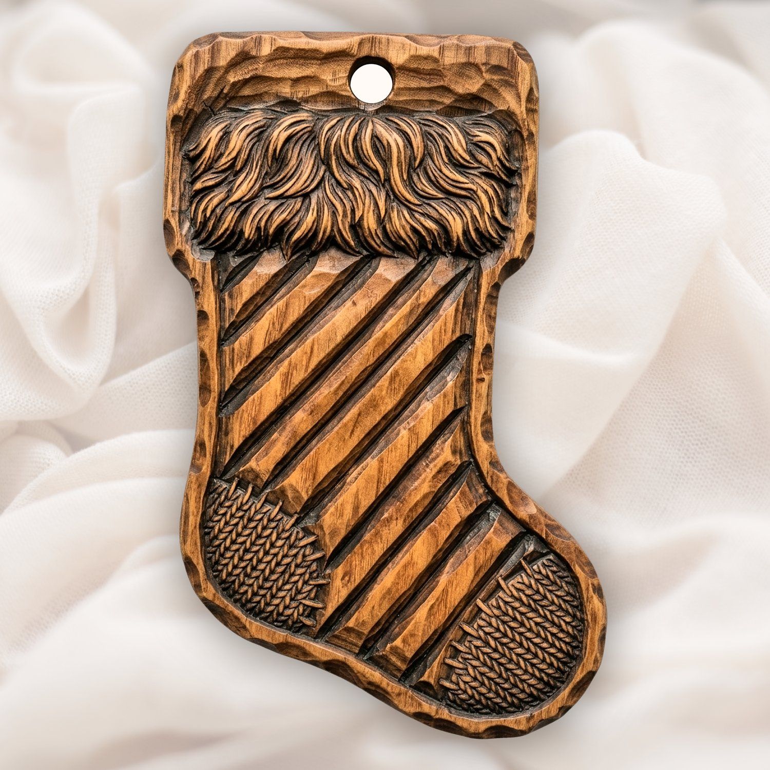 Christmas Stocking Ornament CNC Relief STL bas-relief STL — view 2