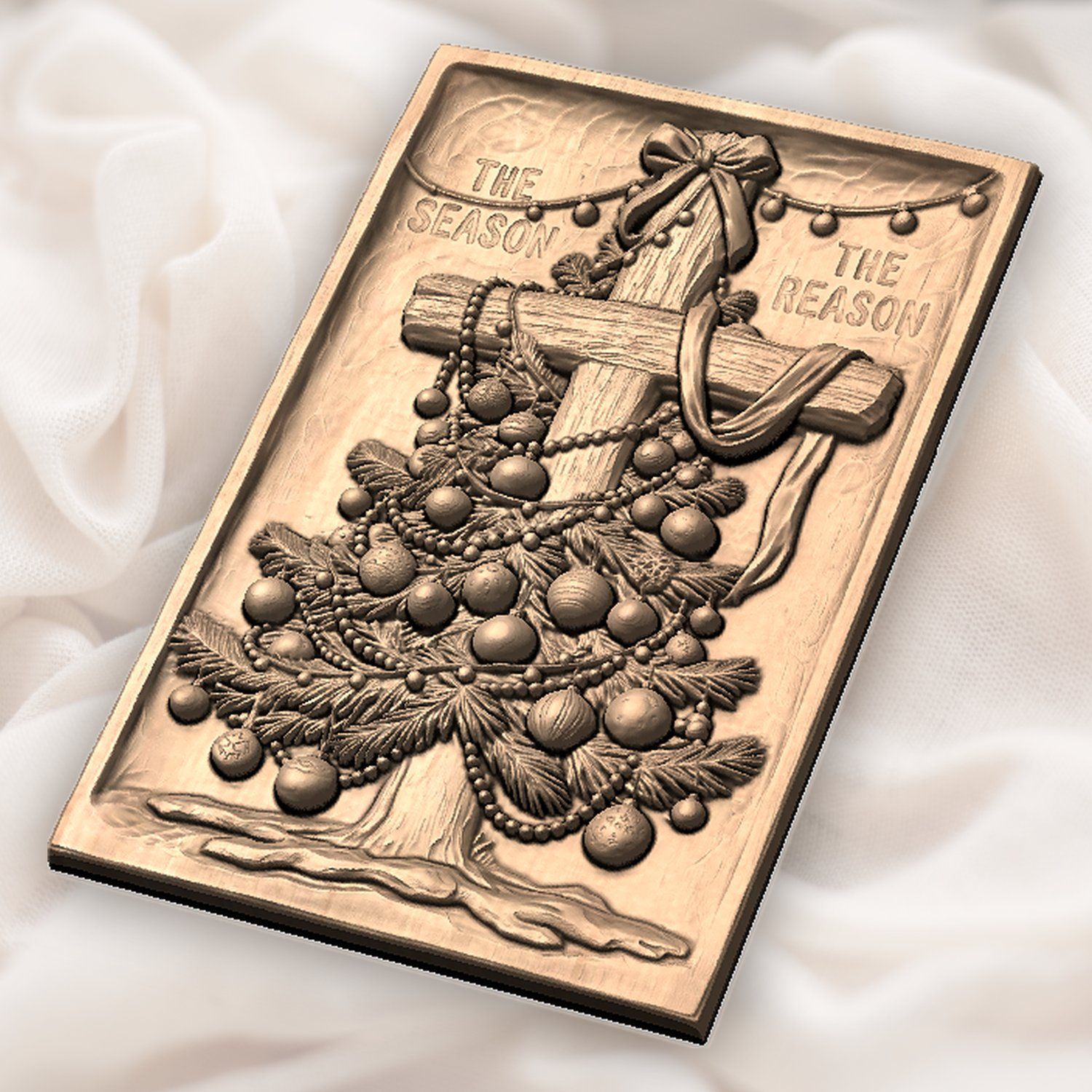 Christmas Tree Cross The Reason CNC Relief STL bas-relief STL — view 6
