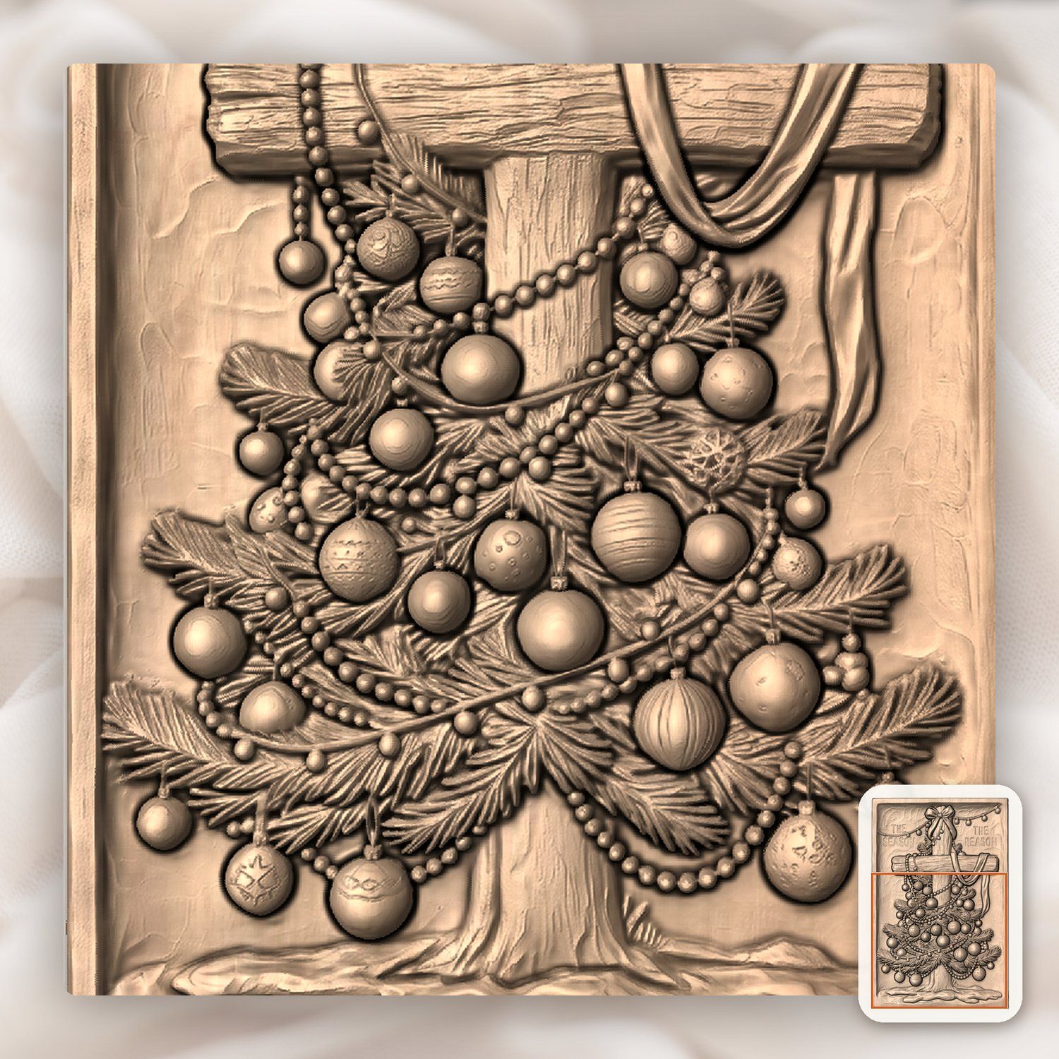 Christmas Tree Cross The Reason CNC Relief STL bas-relief STL — view 8