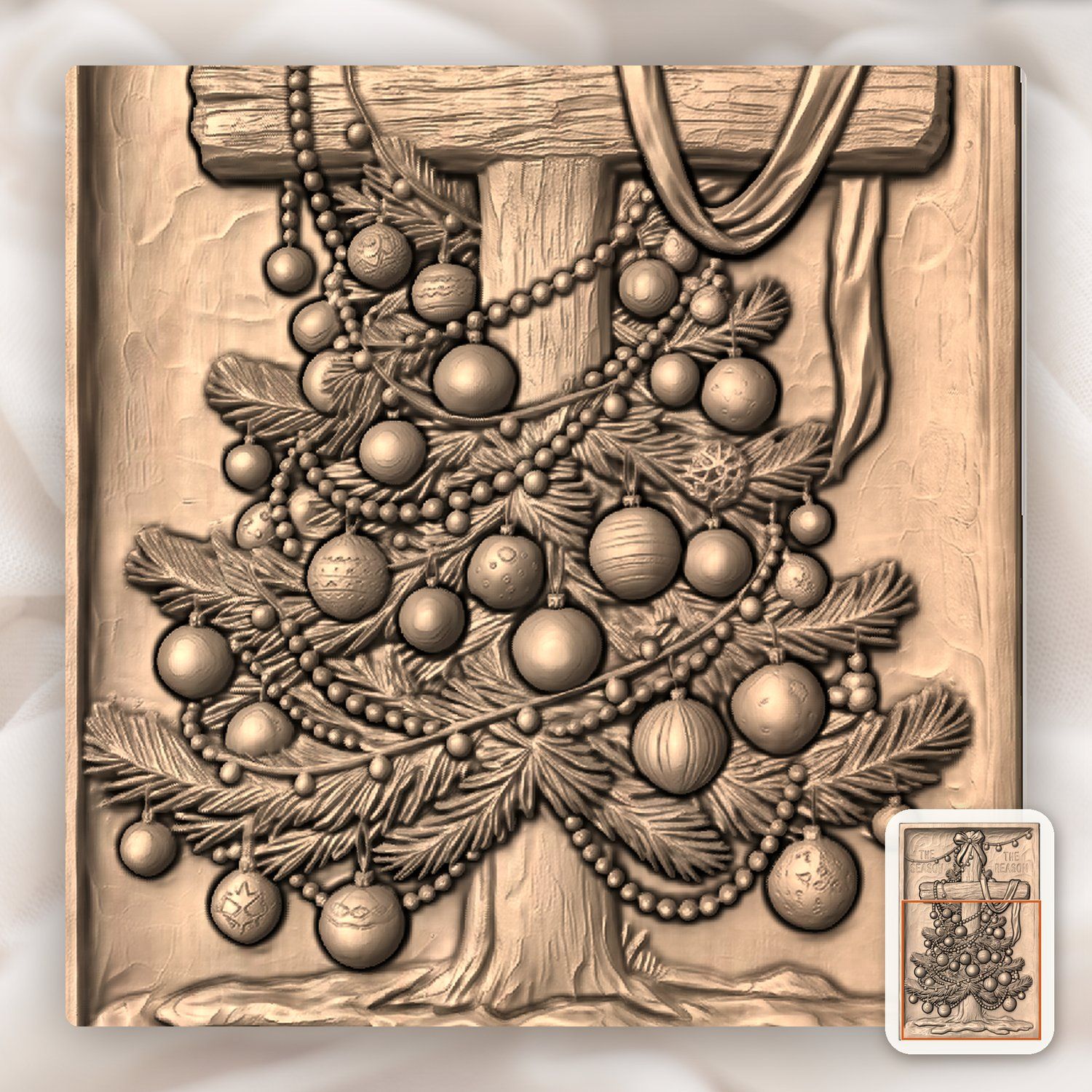Christmas Tree Cross The Reason CNC Relief STL bas-relief STL — view 10