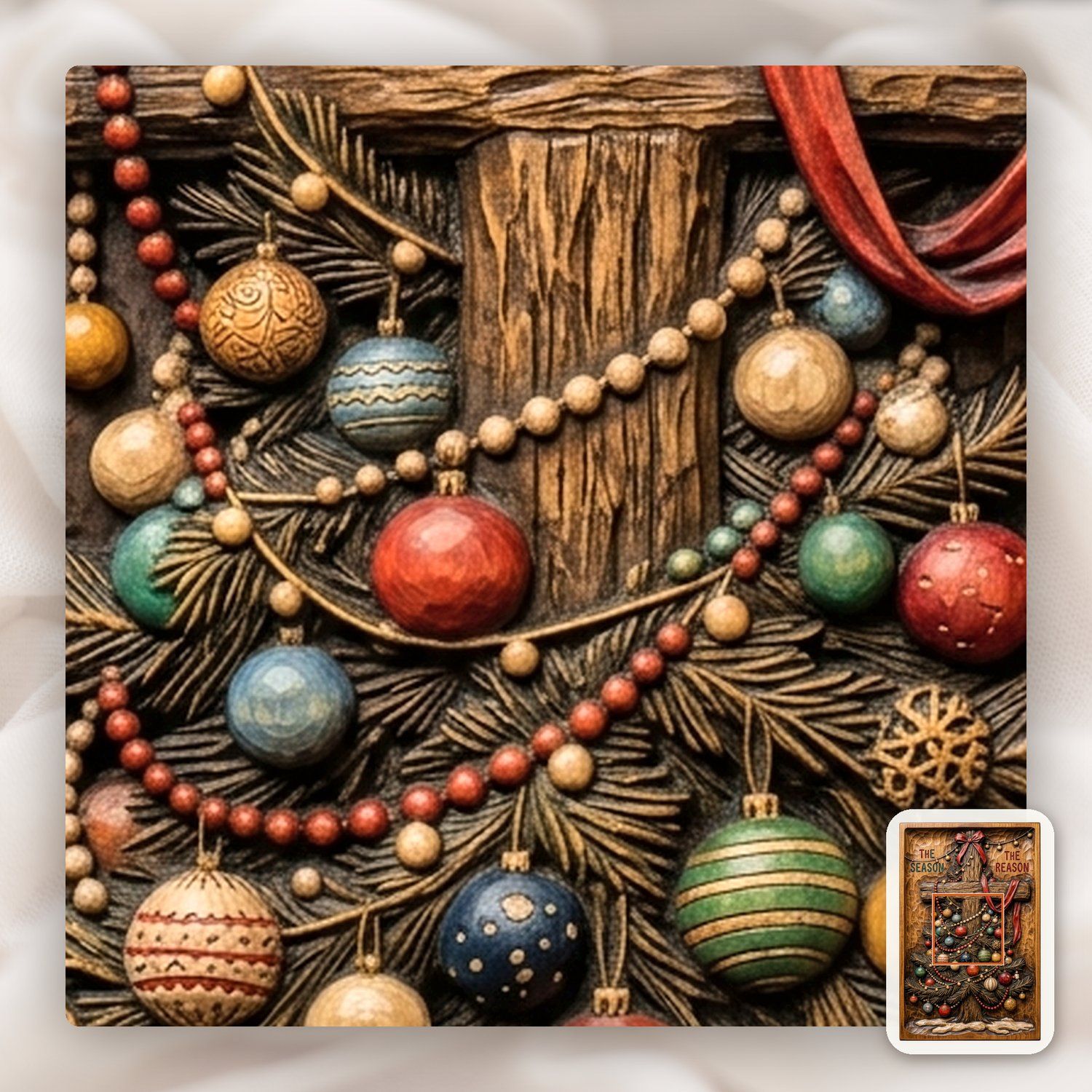 Christmas Tree Cross The Reason CNC Relief STL bas-relief STL — view 11