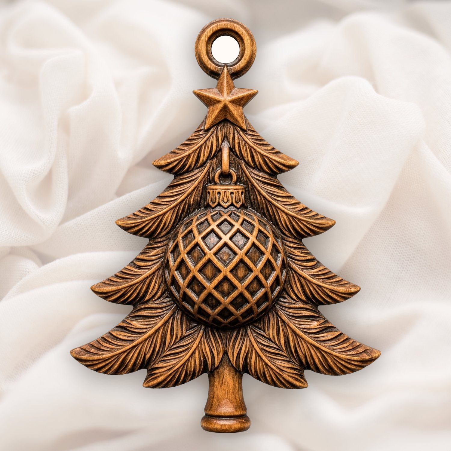 Christmas Tree Diamond Bauble Ornament CNC Relief STL bas-relief STL — view 5