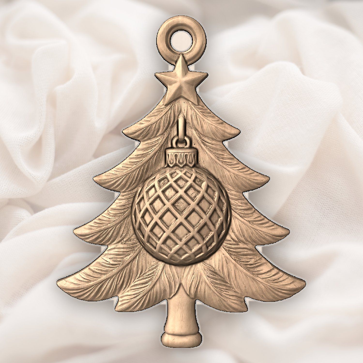 Christmas Tree Diamond Bauble Ornament CNC Relief STL bas-relief STL — view 4