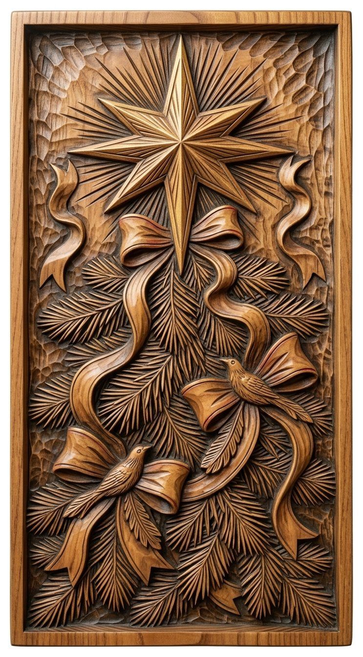 Christmas Tree Star CNC Relief STL bas-relief STL — view 14