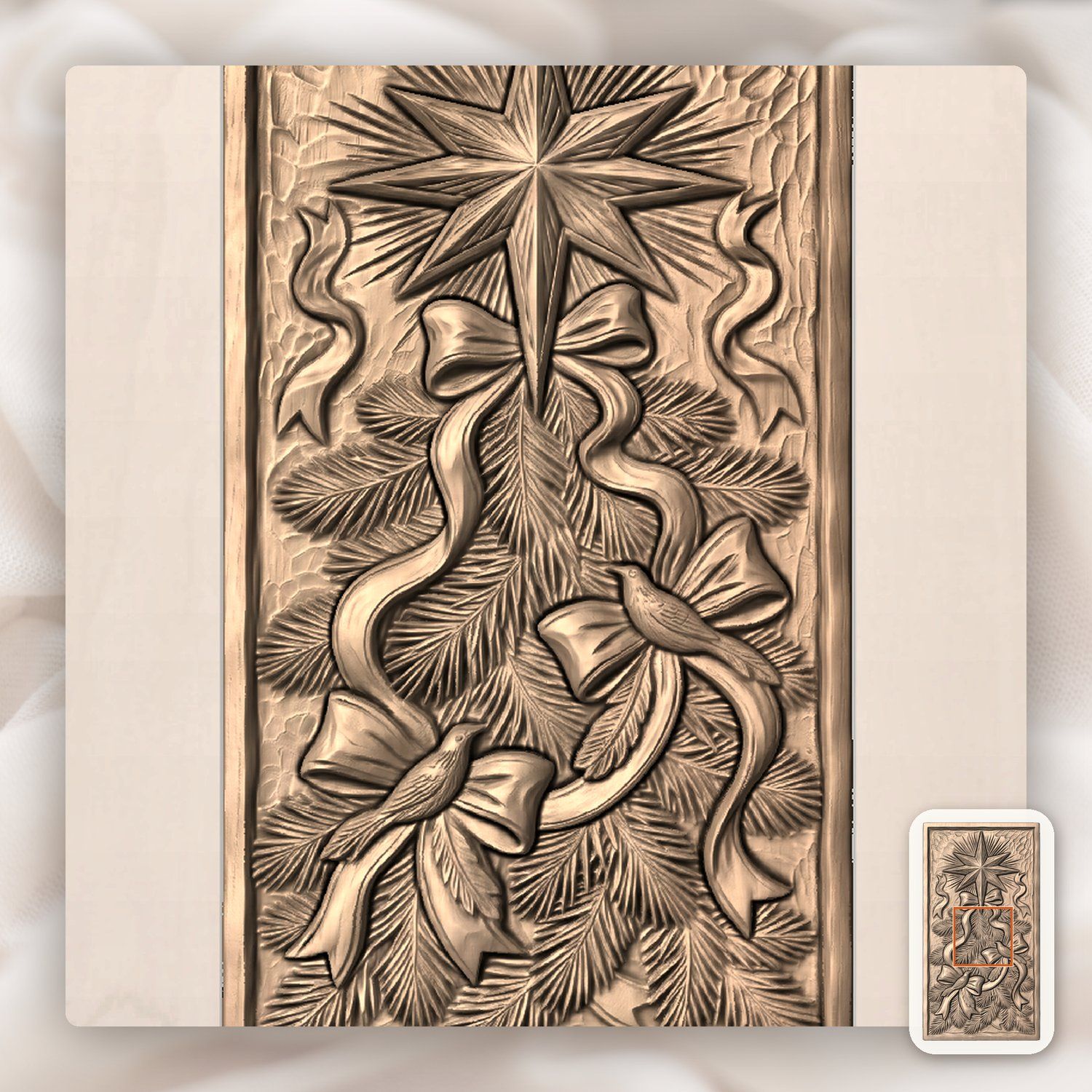 Christmas Tree Star CNC Relief STL bas-relief STL — view 6