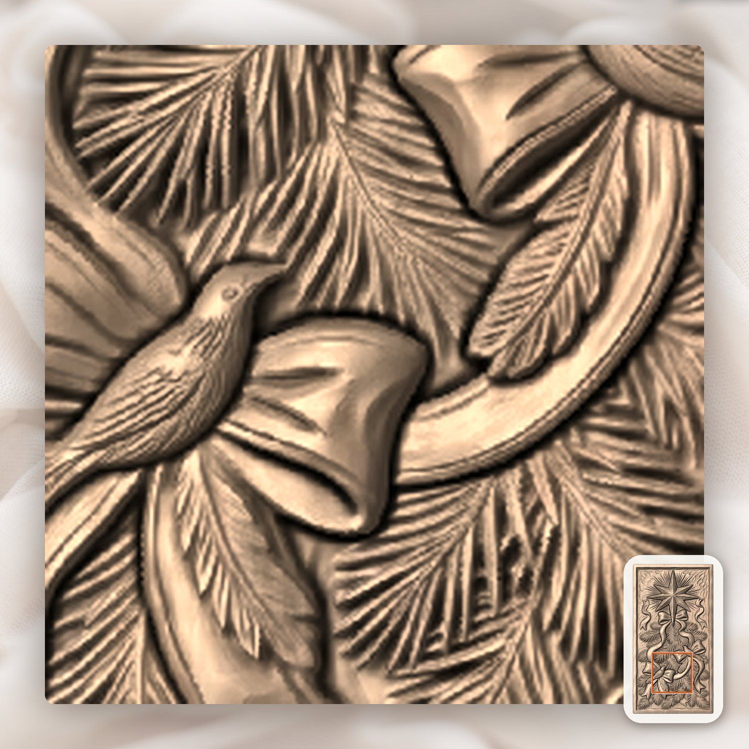 Christmas Tree Star CNC Relief STL bas-relief STL — view 8