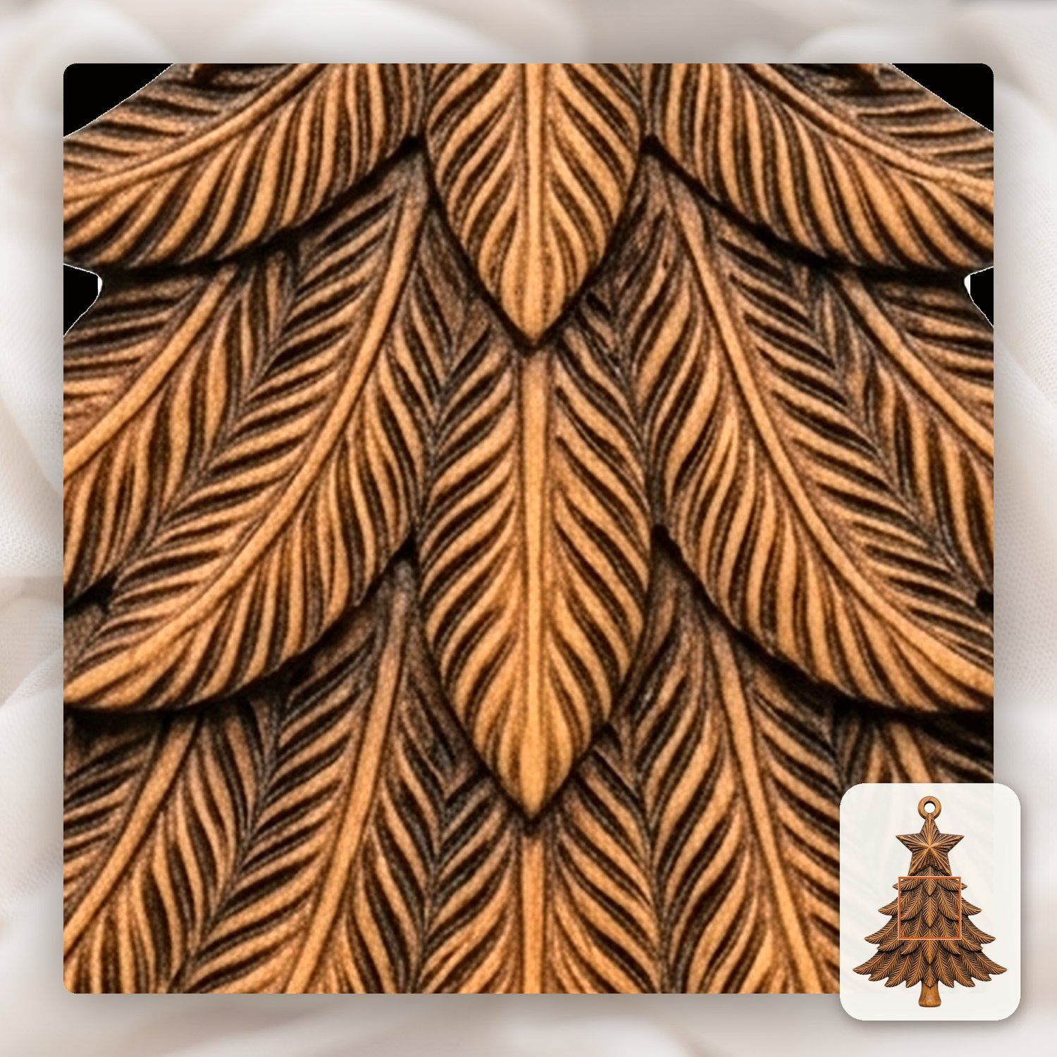 Christmas Tree Star Ornament CNC Relief STL bas-relief STL — view 11