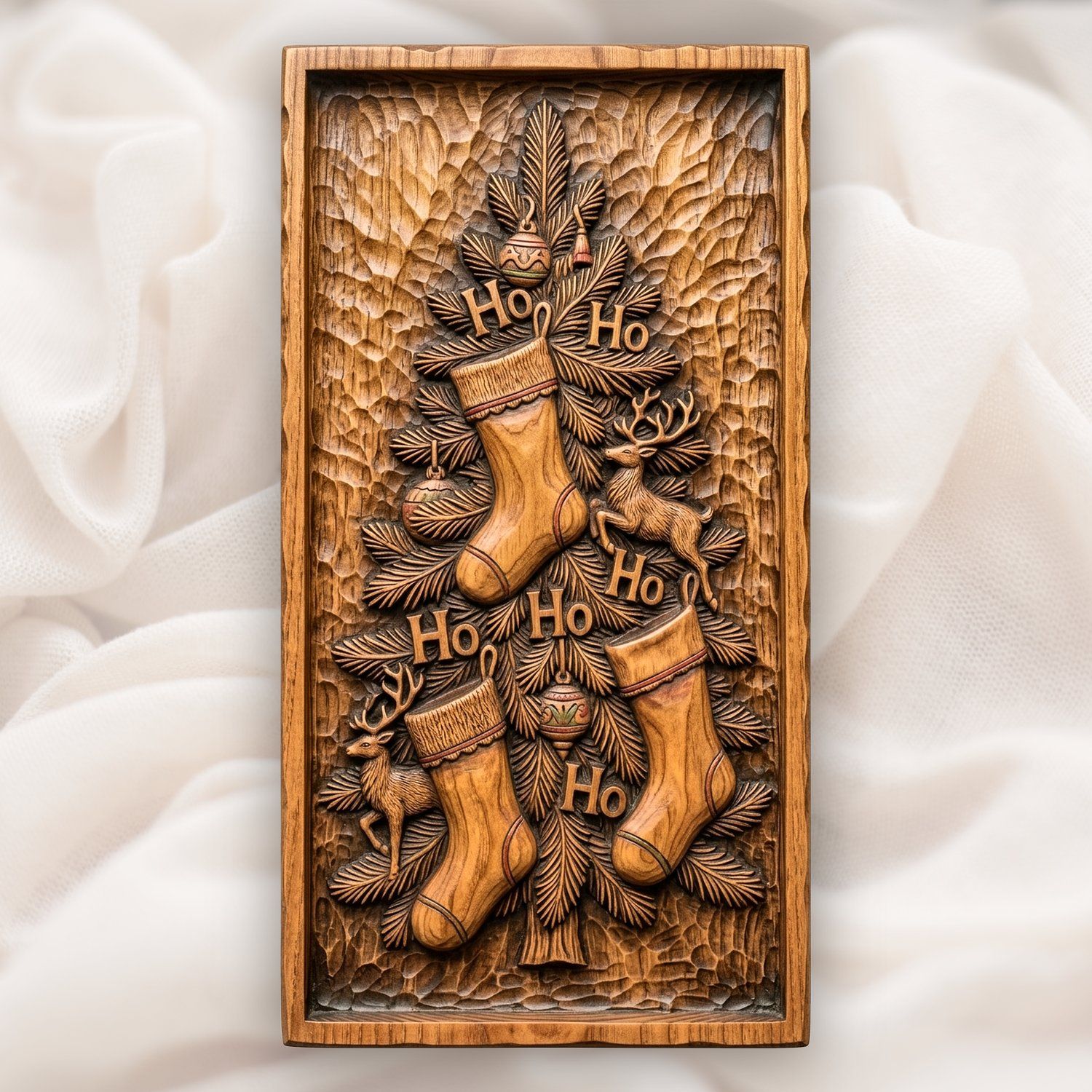 Christmas Tree Stockings CNC Relief STL bas-relief STL design