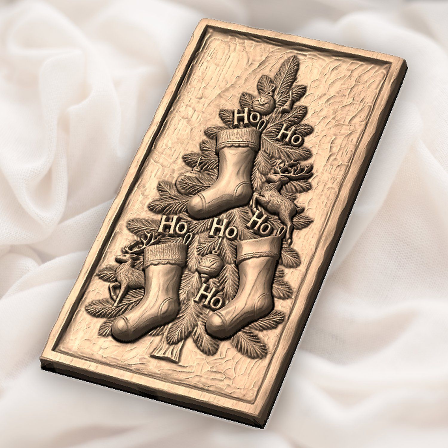 Christmas Tree Stockings CNC Relief STL bas-relief STL — view 5