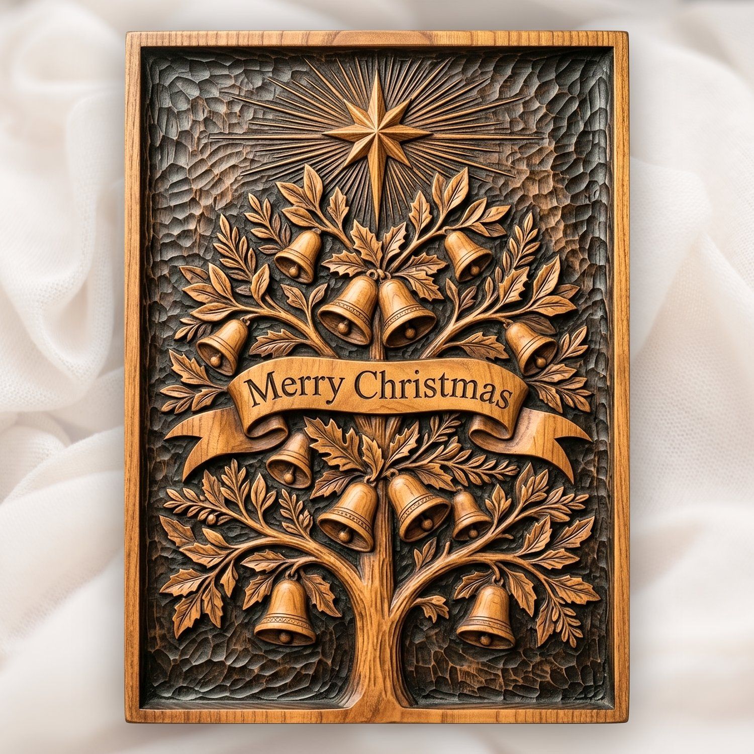 Christmas Tree with Bells CNC Relief STL bas-relief STL design
