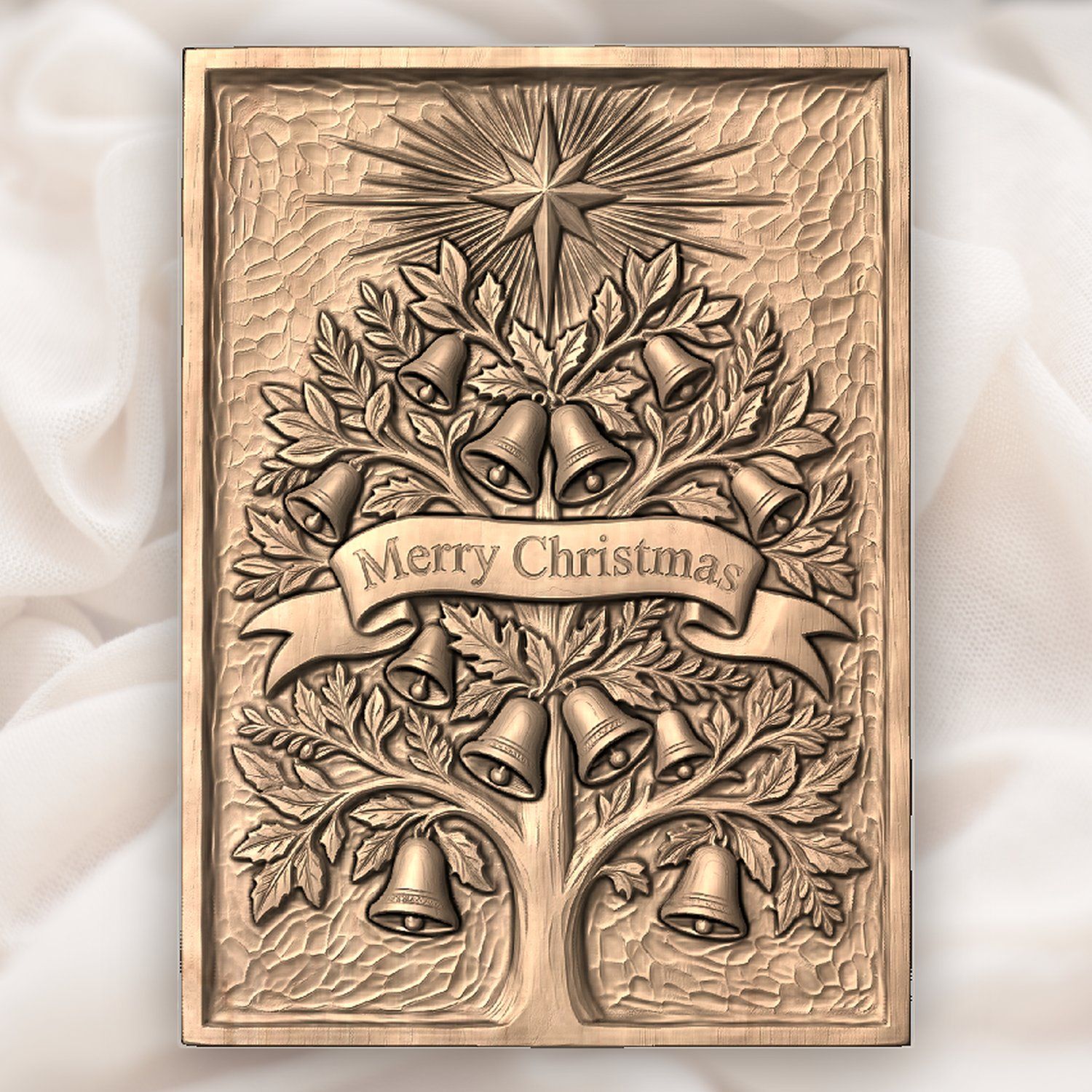 Christmas Tree with Bells CNC Relief STL bas-relief STL — view 4