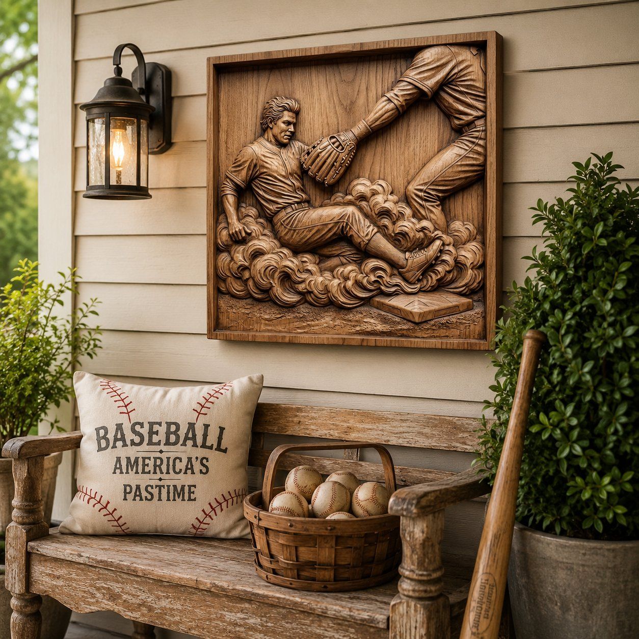 Classic Baseball Slide Home Plate CNC Relief STL bas-relief STL — view 7
