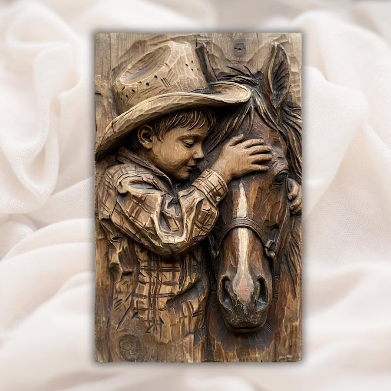 Cowboy & Horse 10-File STL Bundle for Western CNC Relief Carving bas-relief STL — view 8