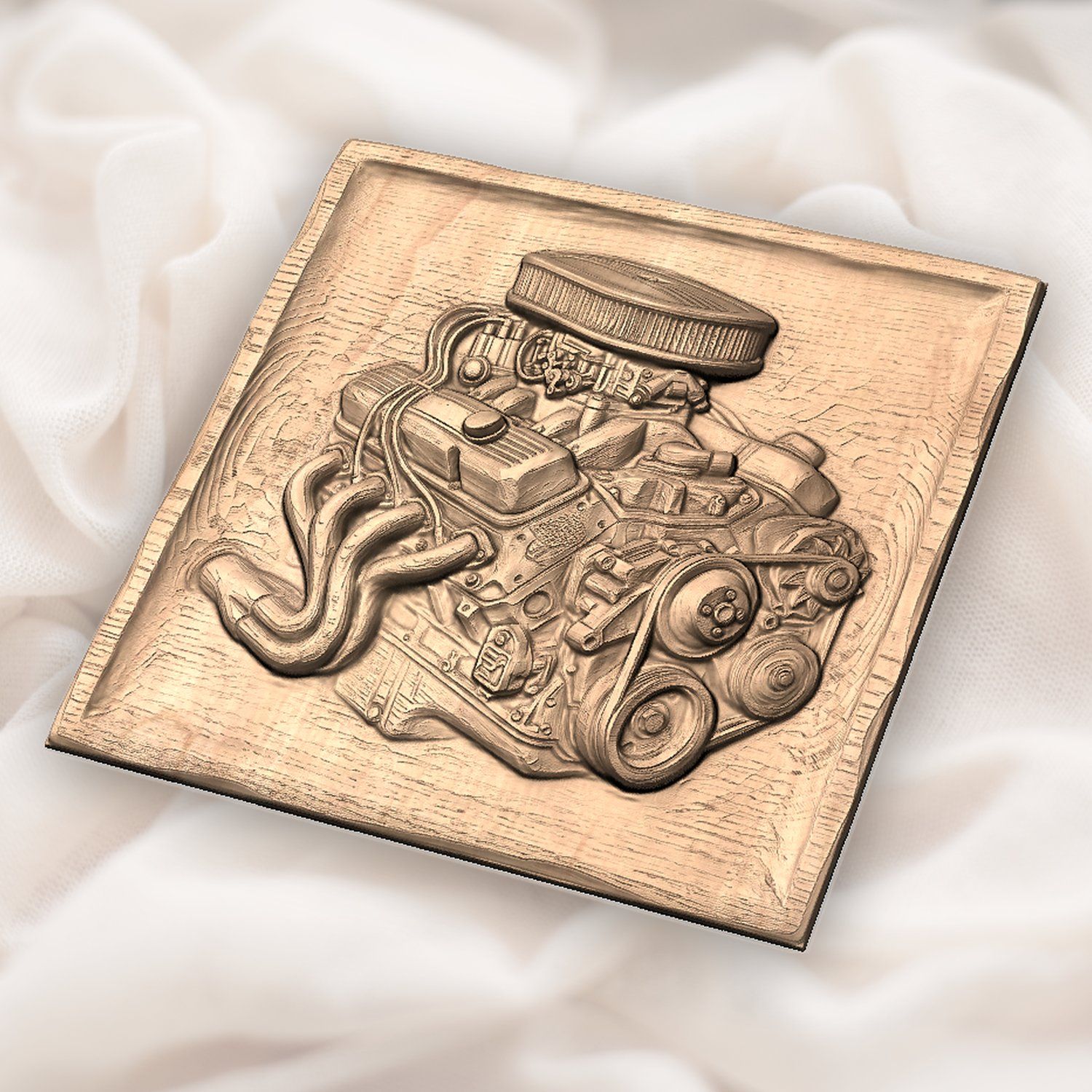 Classic V8 Engine Hot Rod CNC Relief STL bas-relief STL — view 5