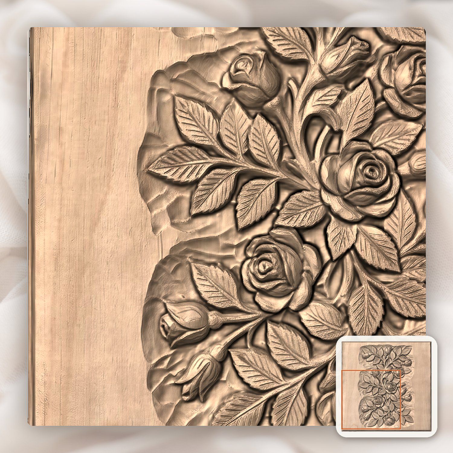 Climbing Roses Garland CNC Relief STL bas-relief STL — view 9
