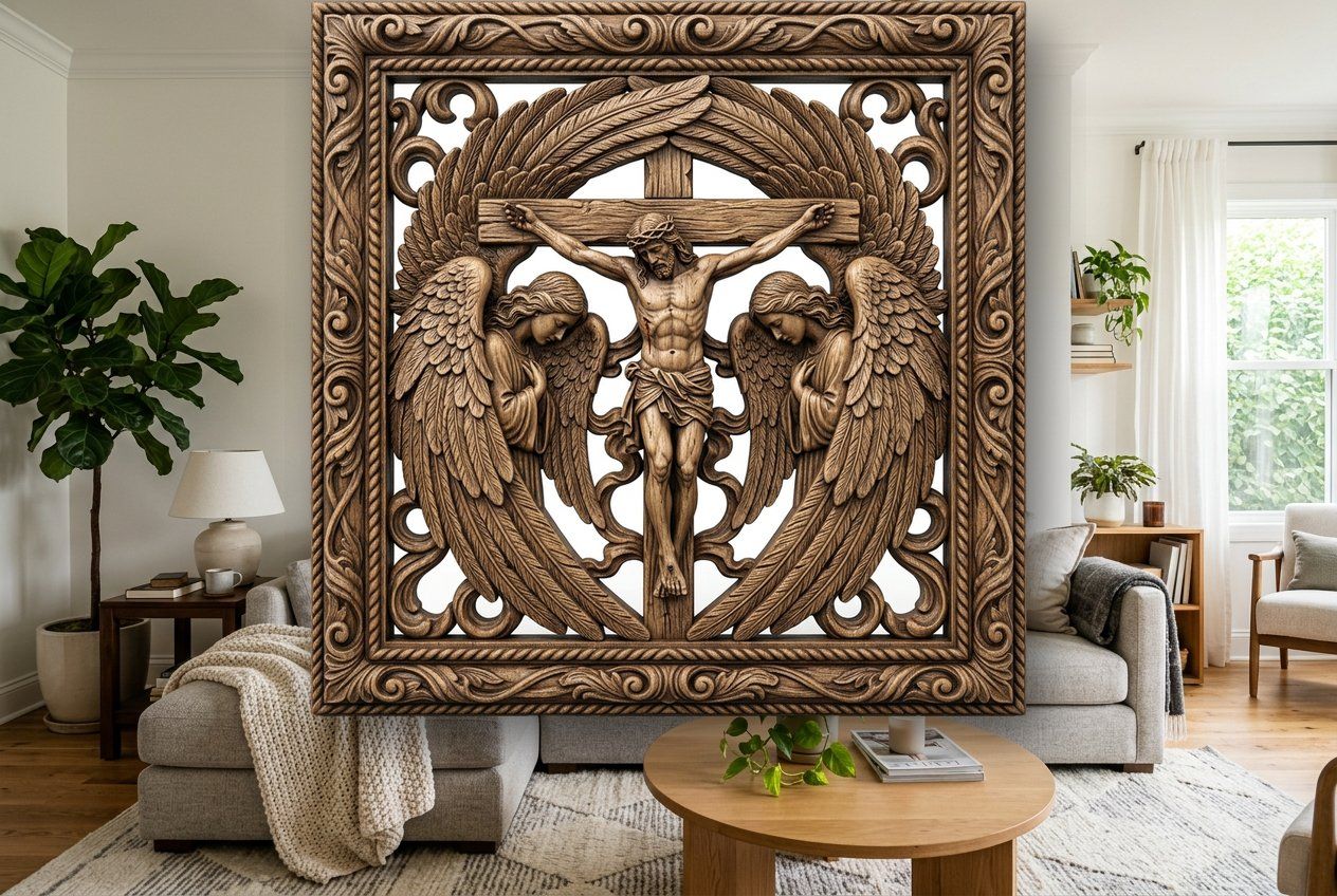 CNC Jesus Cross bas-relief STL — view 9