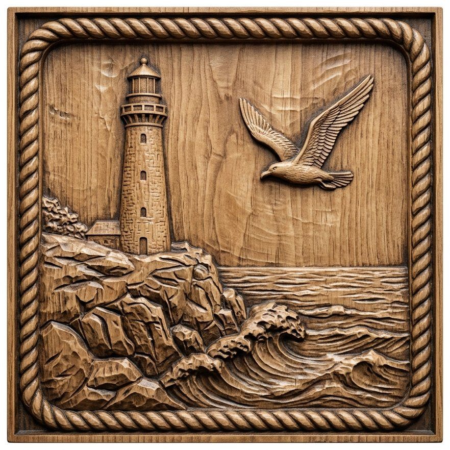Coastal Lighthouse CNC Relief STL bas-relief STL — view 12