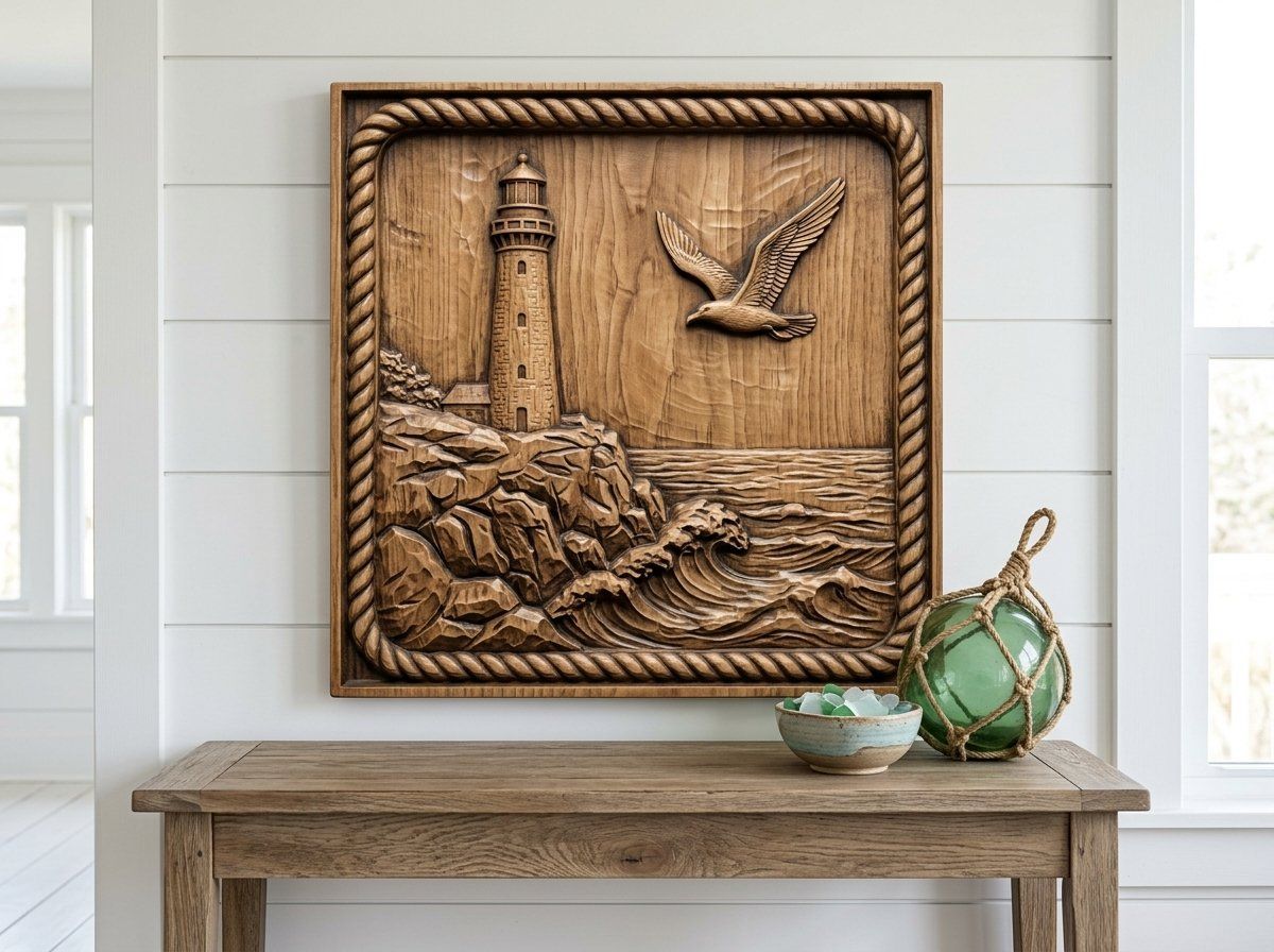 Coastal Lighthouse CNC Relief STL bas-relief STL — view 13