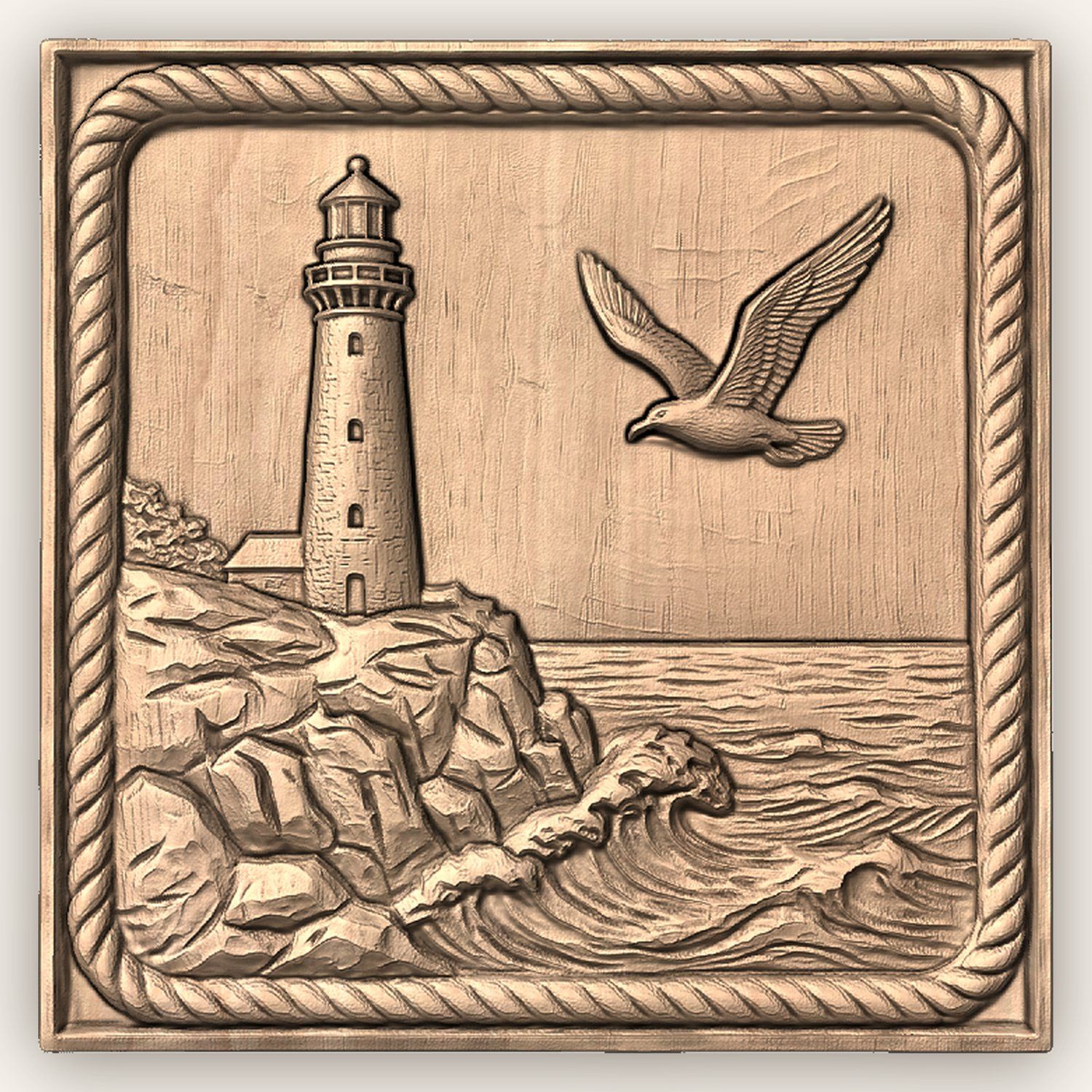Coastal Lighthouse CNC Relief STL bas-relief STL — view 4