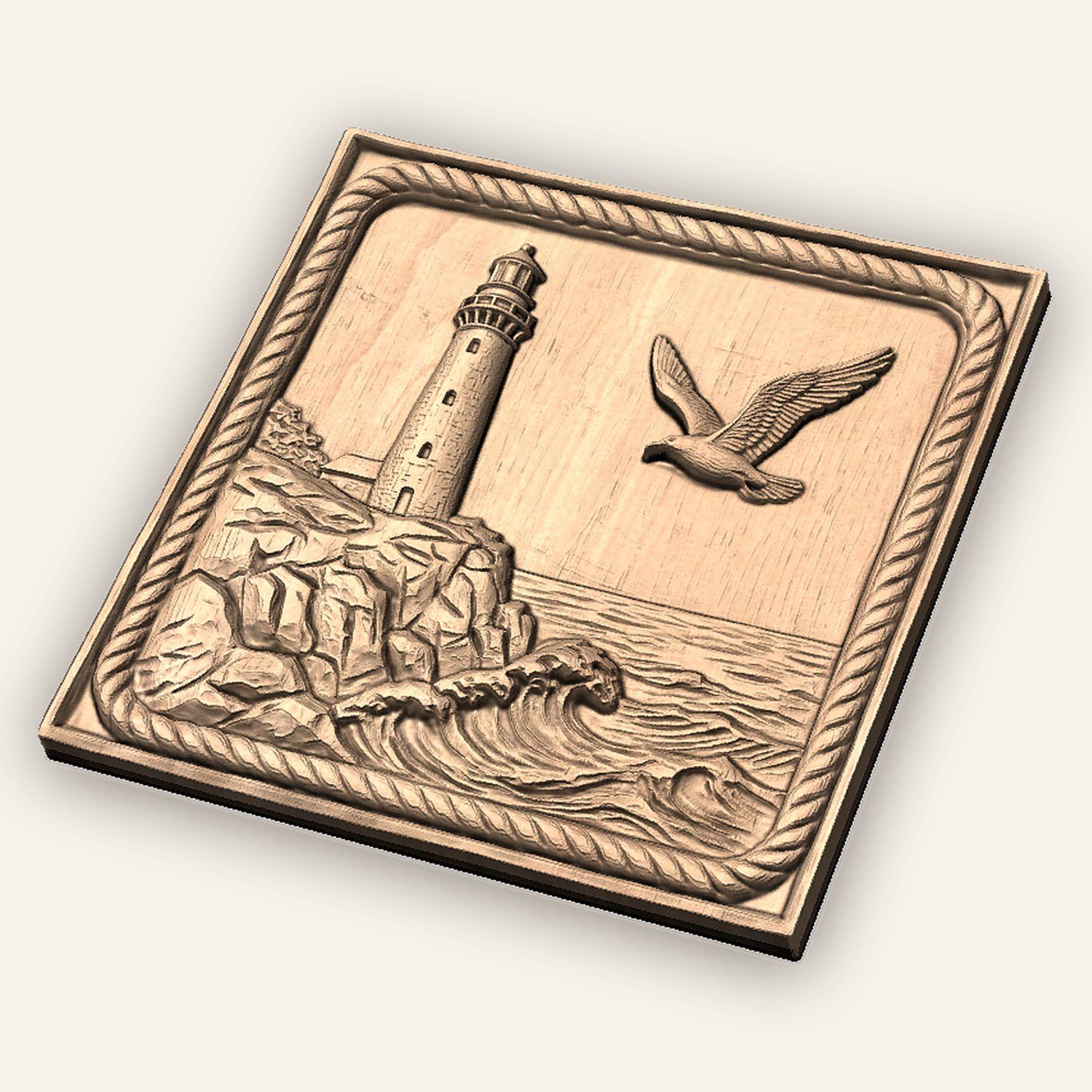 Coastal Lighthouse CNC Relief STL bas-relief STL — view 5
