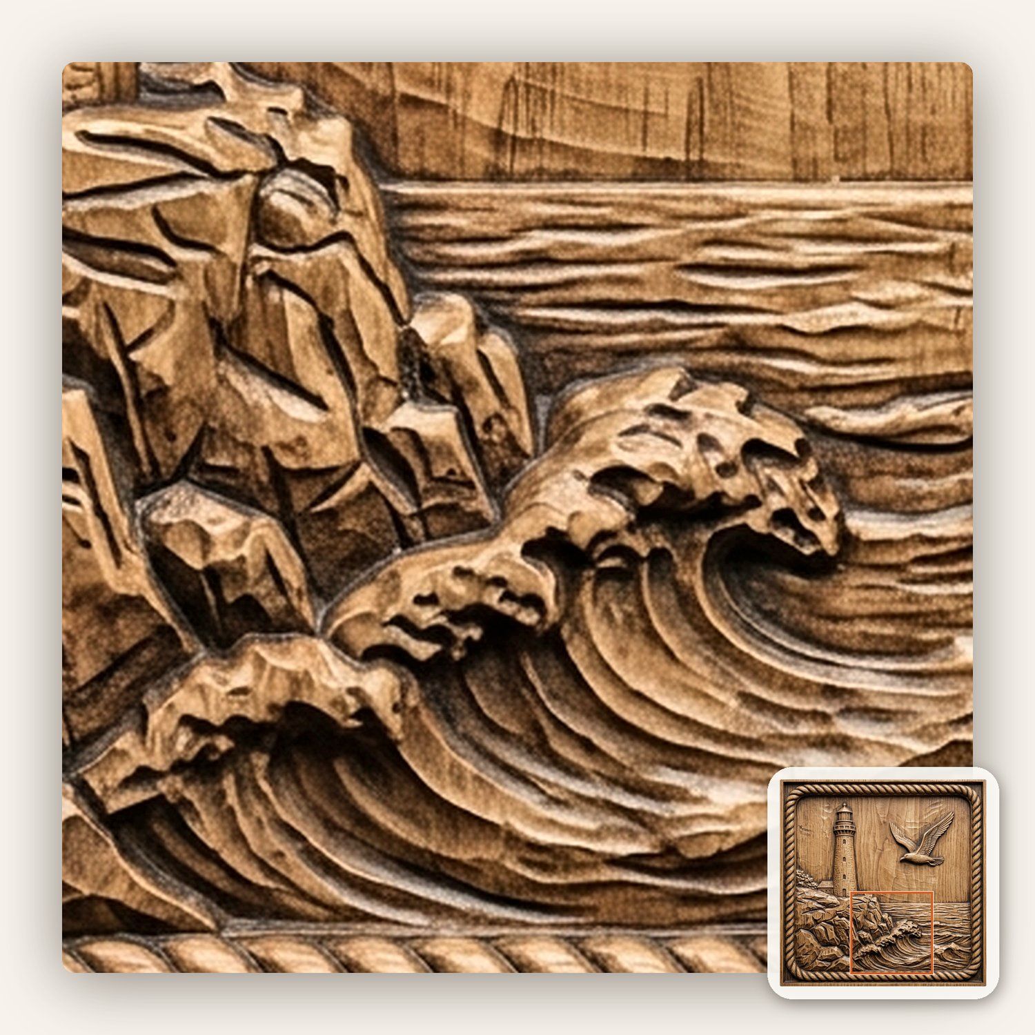 Coastal Lighthouse CNC Relief STL bas-relief STL — view 10