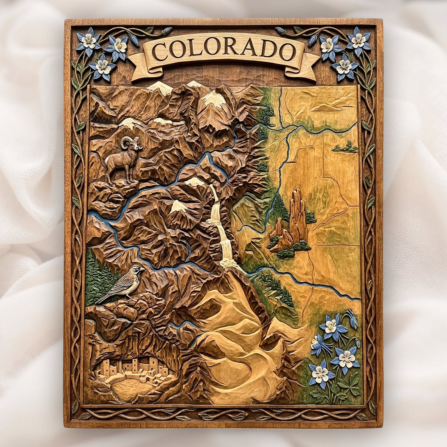 Colorado Rocky Mountain 3D Map CNC Relief STL bas-relief STL design