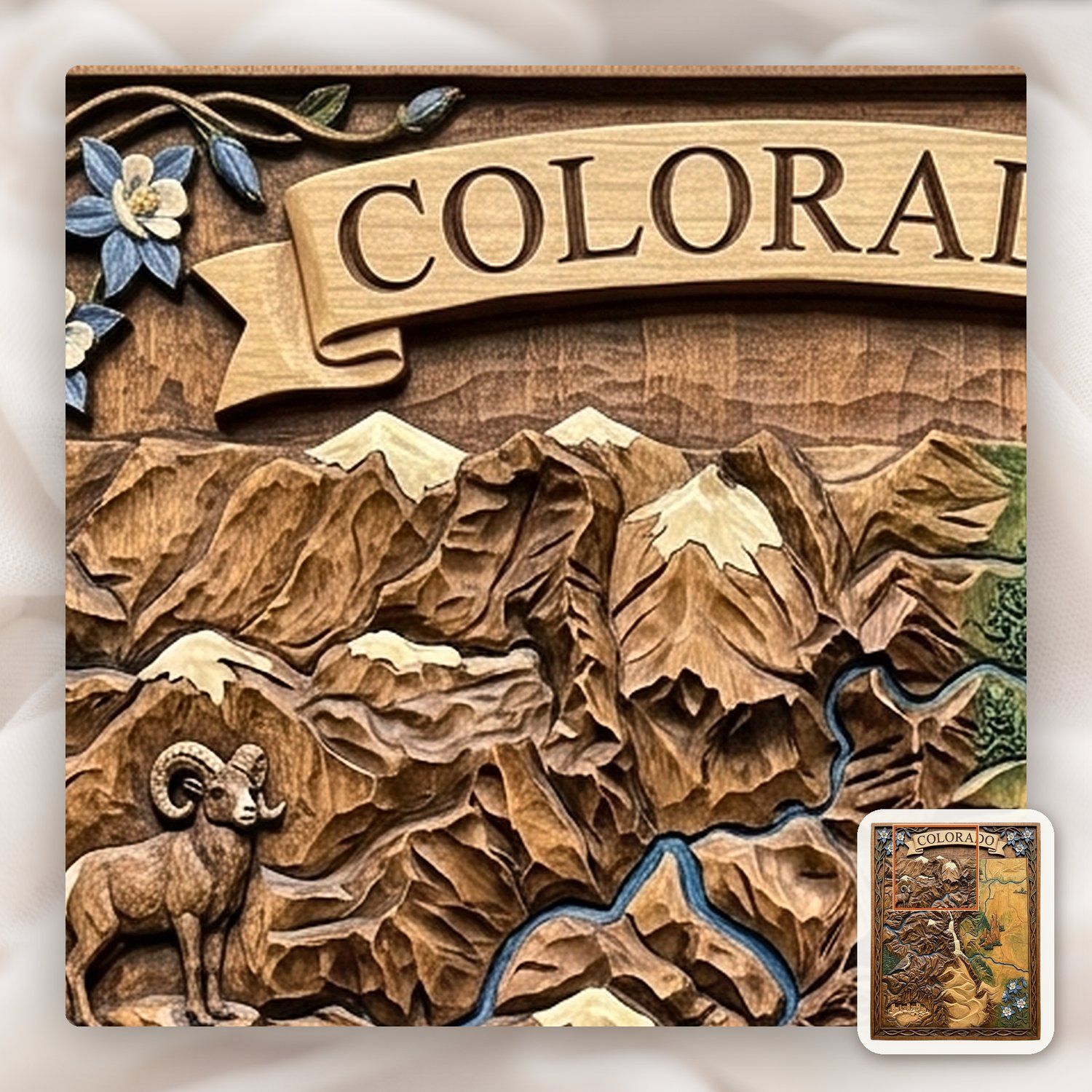 Colorado Rocky Mountain 3D Map CNC Relief STL bas-relief STL — view 12